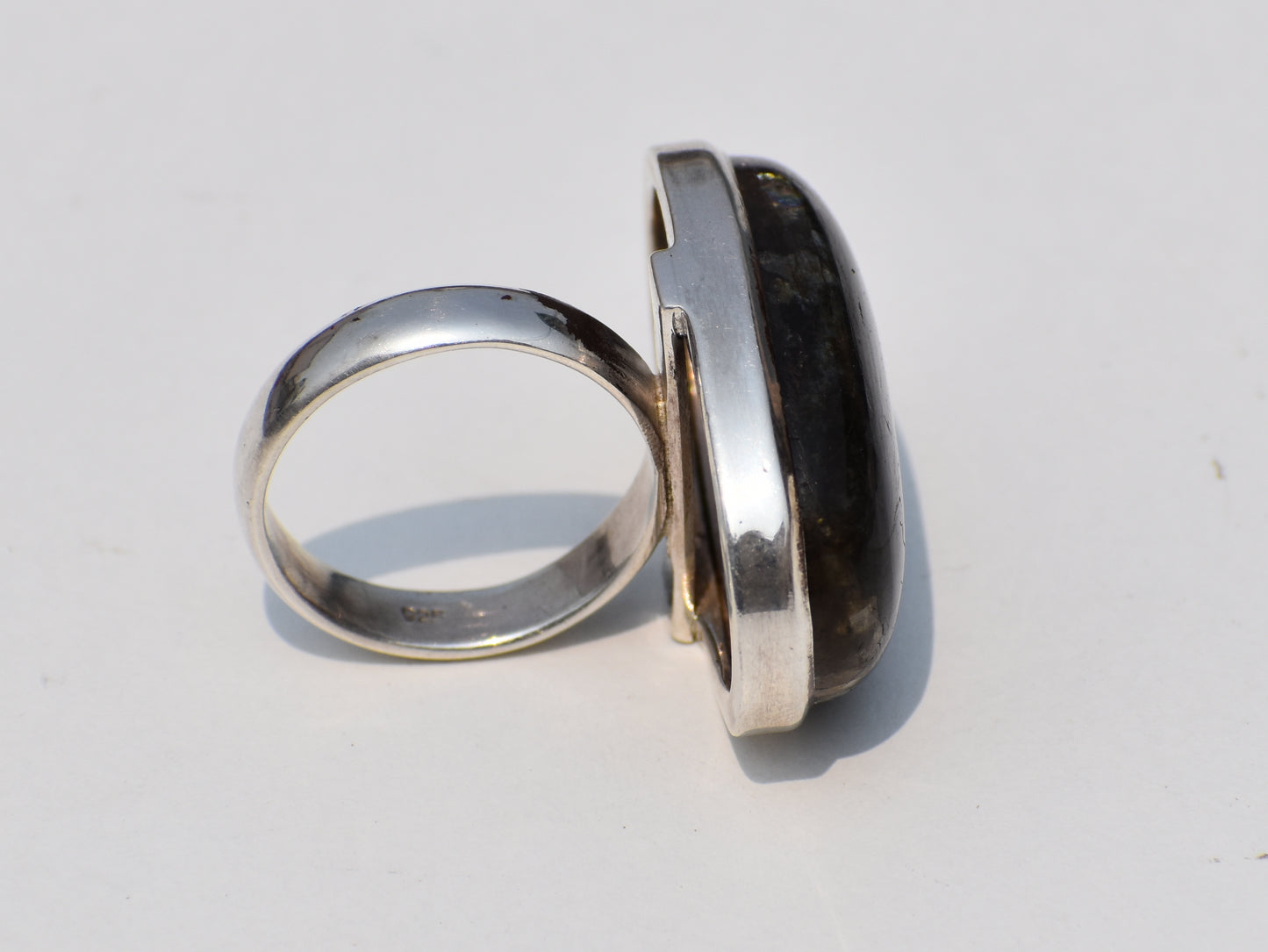 Labradorite Sterling Silver Ring – Handmade Blue Flash Gemstone Jewelry