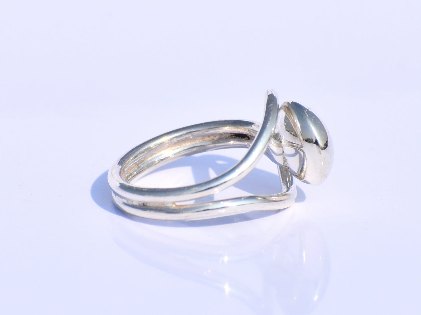Silver Ball Adjustable Ring – Handmade 925 Sterling Silver Unisex Jewelry