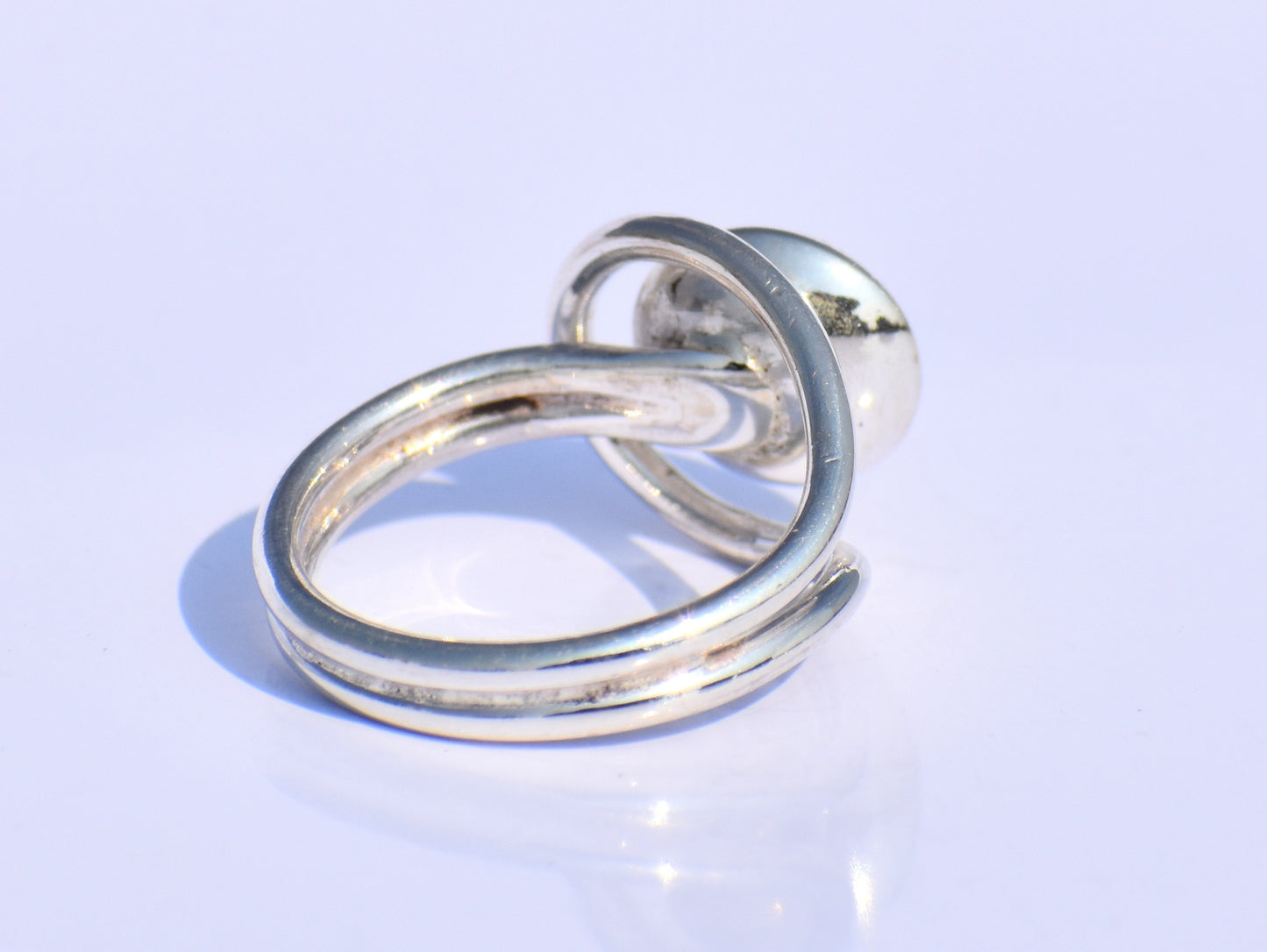 Silver Ball Adjustable Ring – Handmade 925 Sterling Silver Unisex Jewelry