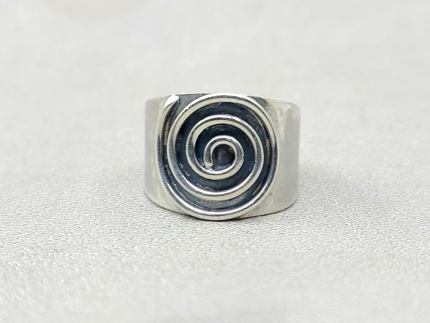 Spiral Sterling Silver Ring – Handmade Bohemian Meditation Band Ring