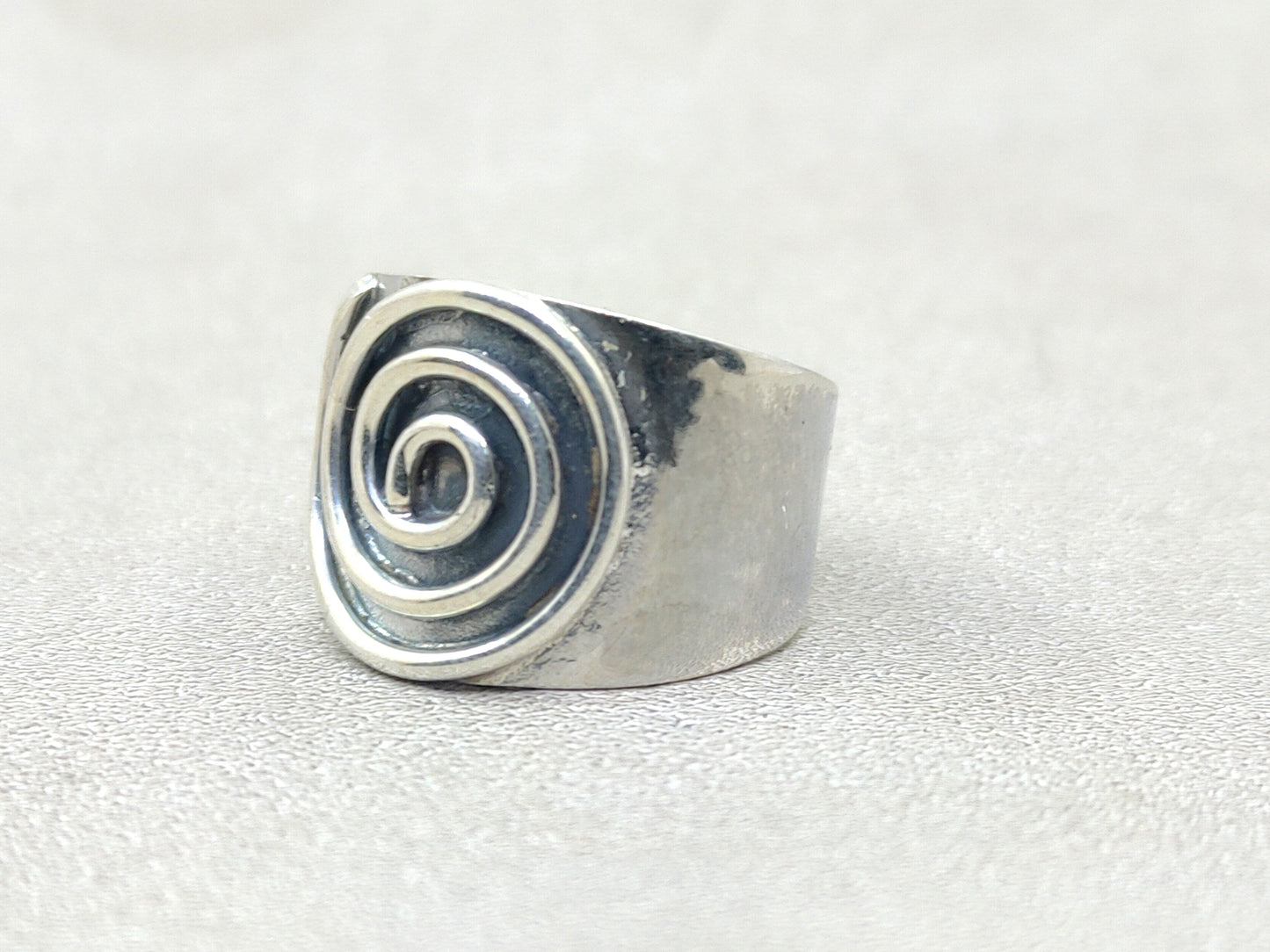 Spiral Sterling Silver Ring – Handmade Bohemian Meditation Band Ring