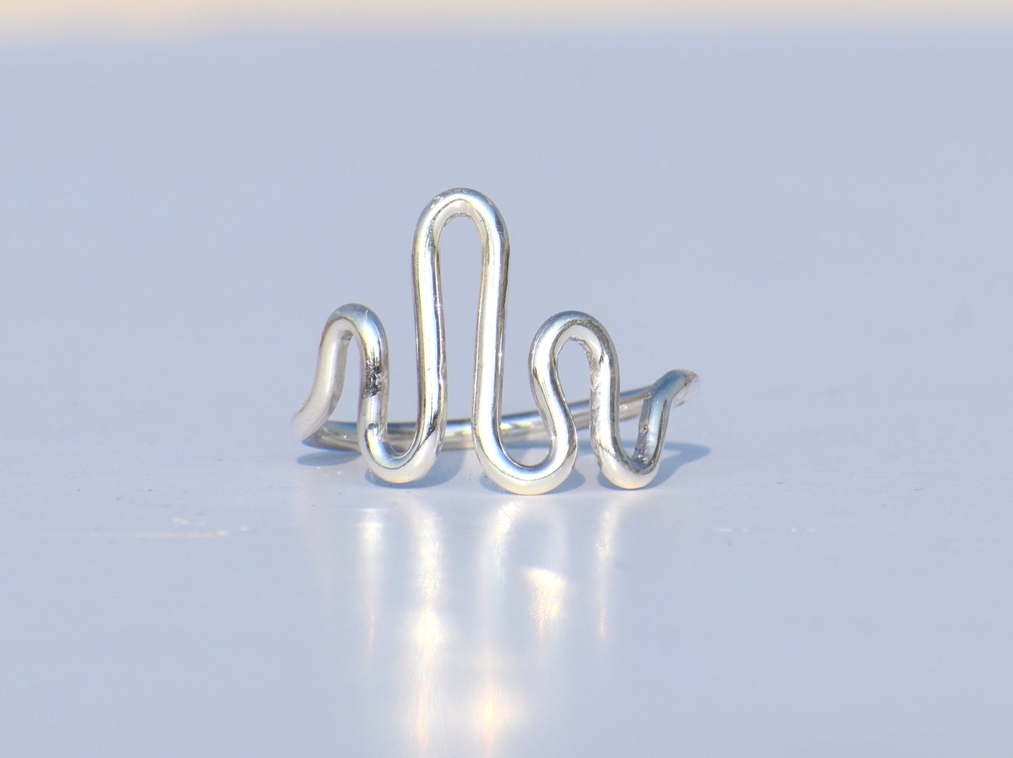 Silver Heart Ring, 925 Sterling Silver Ring, Fine Ring, Women Ring, Statement Ring, Knuckle Ring, Wave Ring, Anniversary Gift, Gift For Her