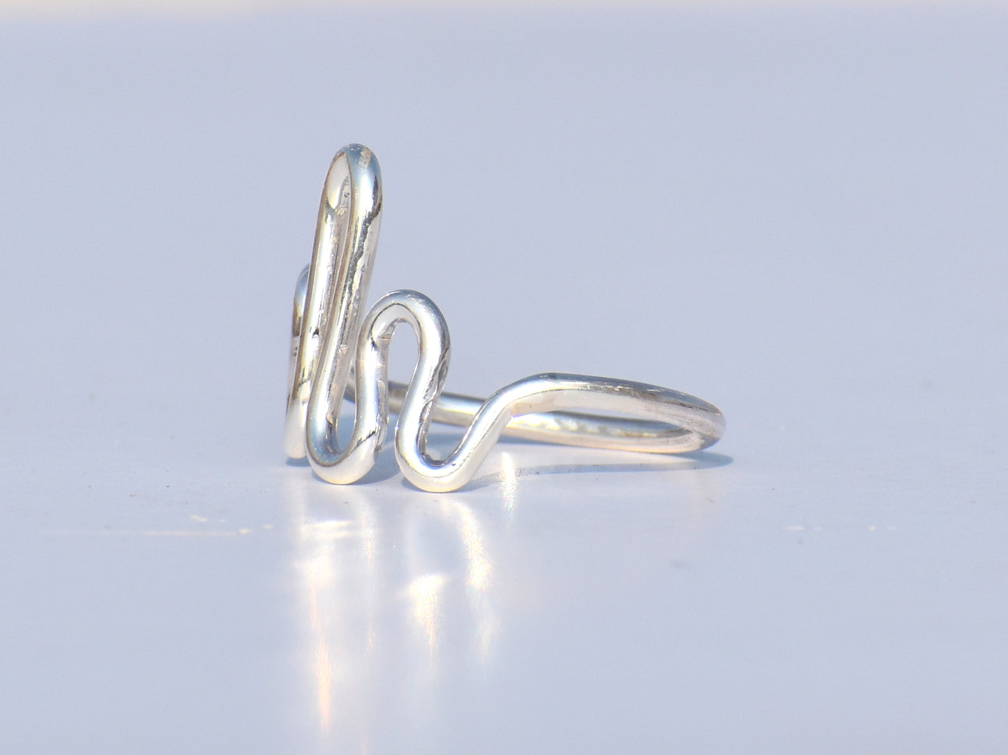 Silver Heart Ring, 925 Sterling Silver Ring, Fine Ring, Women Ring, Statement Ring, Knuckle Ring, Wave Ring, Anniversary Gift, Gift For Her