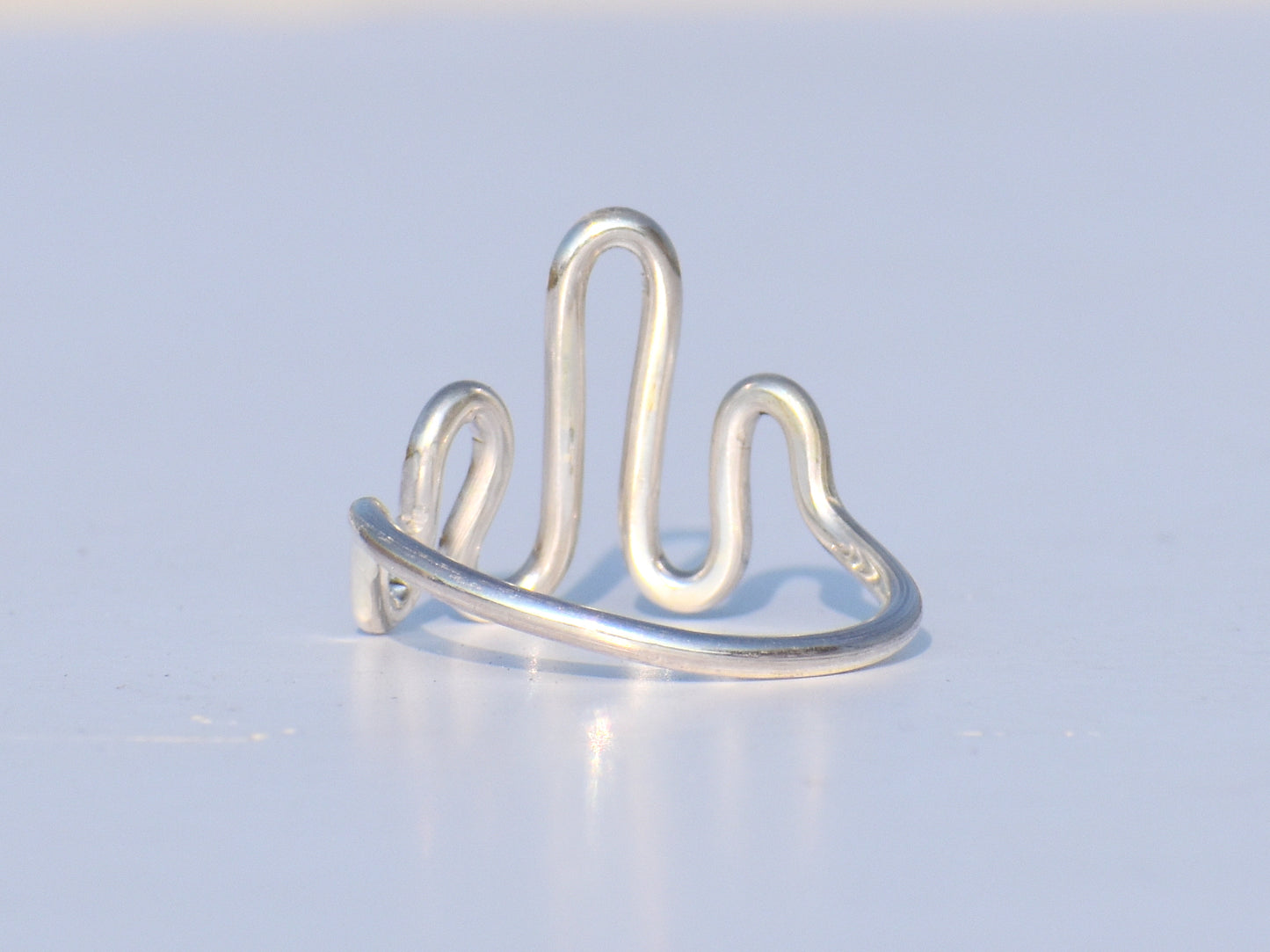 Silver Heart Ring, 925 Sterling Silver Ring, Fine Ring, Women Ring, Statement Ring, Knuckle Ring, Wave Ring, Anniversary Gift, Gift For Her