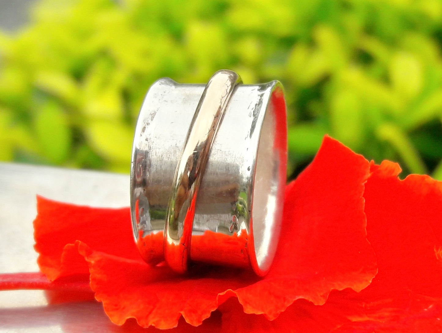 Spinner Ring, Sterling Silver Ring, Fidget Ring, Chunky Ring, Statement Jewelry, Unisex Band, Birthday Gift, Gift For Her, Bohemian Jewelry