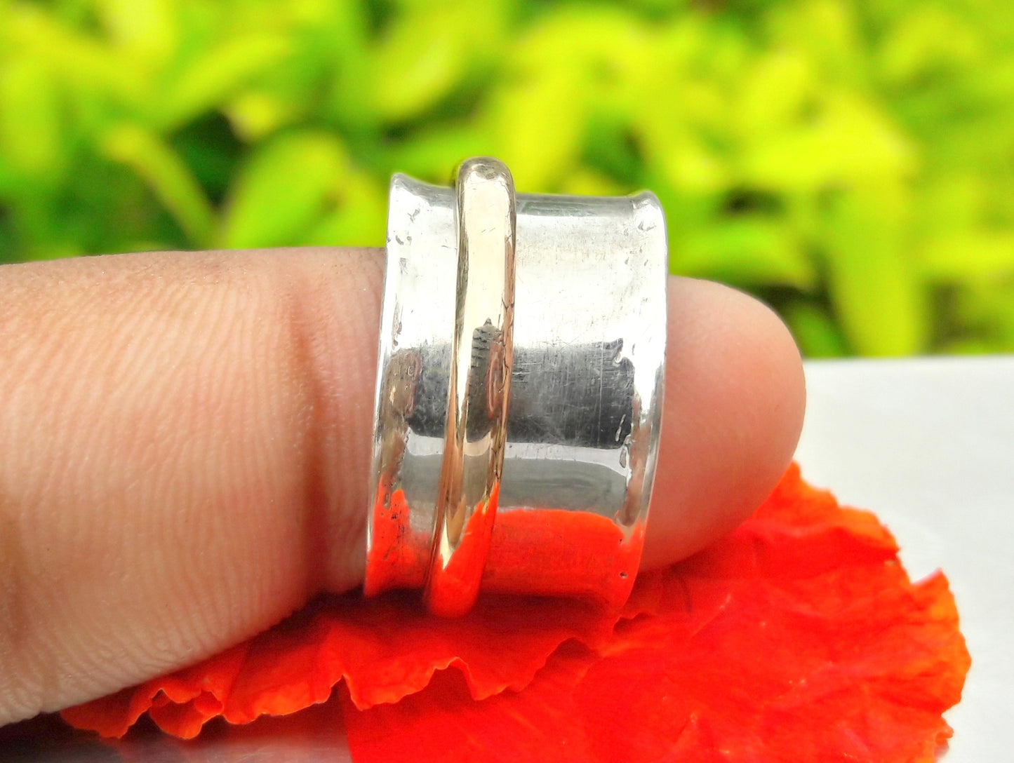 Spinner Ring, Sterling Silver Ring, Fidget Ring, Chunky Ring, Statement Jewelry, Unisex Band, Birthday Gift, Gift For Her, Bohemian Jewelry