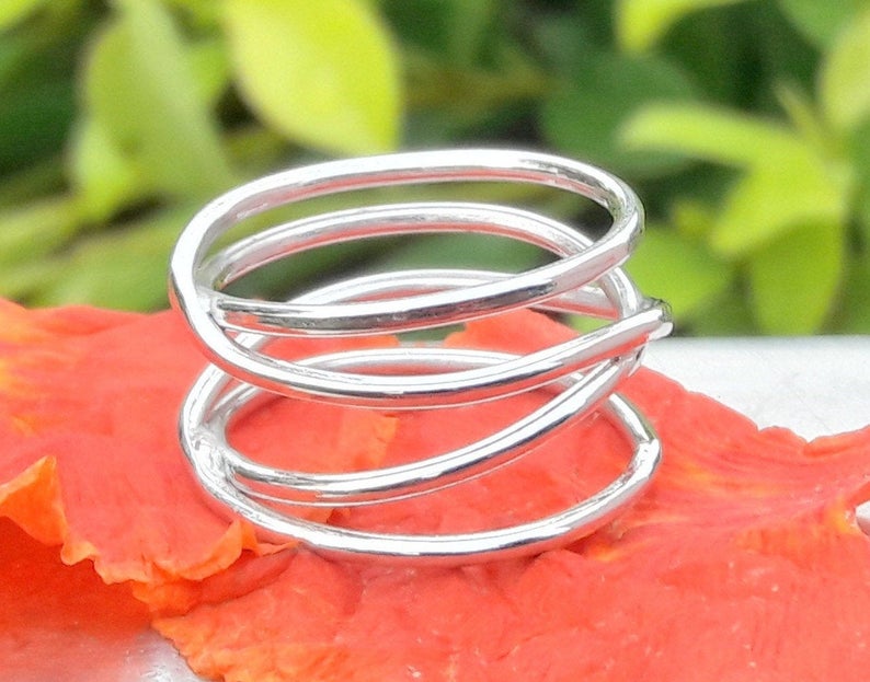 Spiral Ring, Boho Ring, 925 Silver Ring, Handmade Ring, Engagement Ring, Promise Ring, Christmas Gift, Gift Item, Stacking Ring, Chunky Ring
