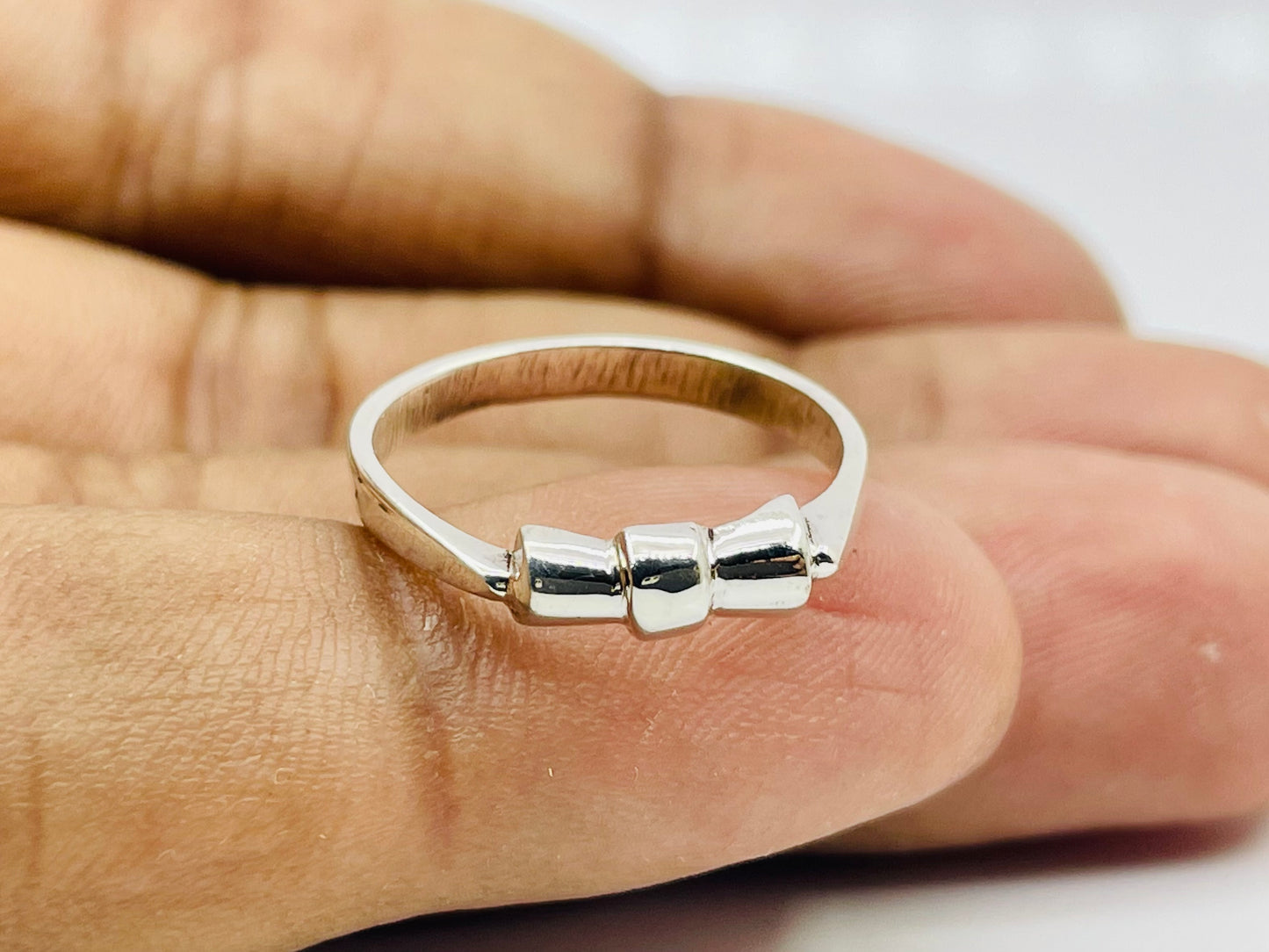 Solid Bow Design Ring, Sterling Silver Ring, Unisex Jewelry, Handmade Ring, Bohemian Ring, Gypsy Ring, Vintage Ring, Boho Jewelry,Party Ring