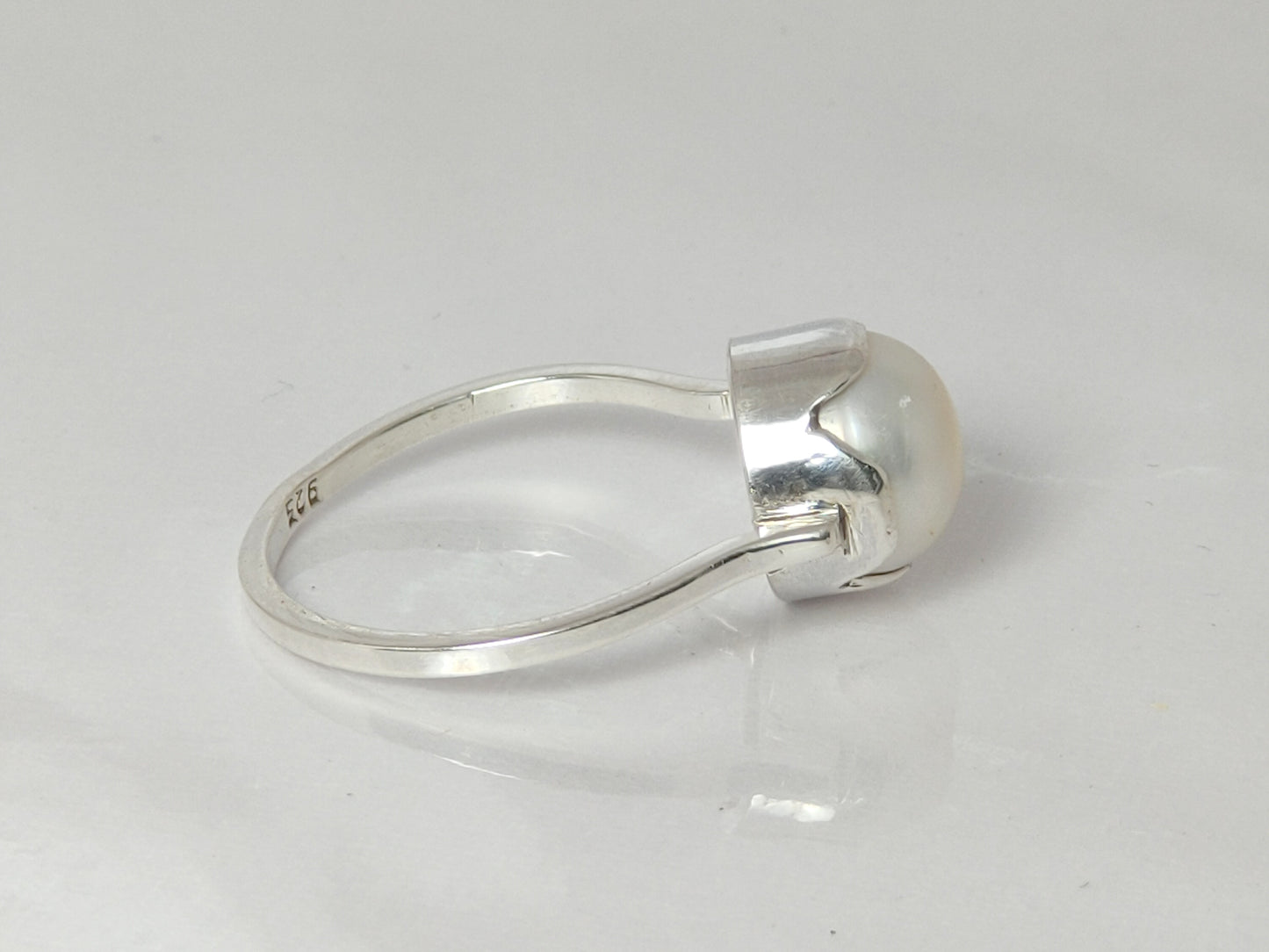 Pearl Ring, Gemstone Ring, Sterling Silver Ring, Handmade Ring, Vintage Jewelry, Unisex Ring, Birthstone Ring, Stone Ring, Anniversary Gift