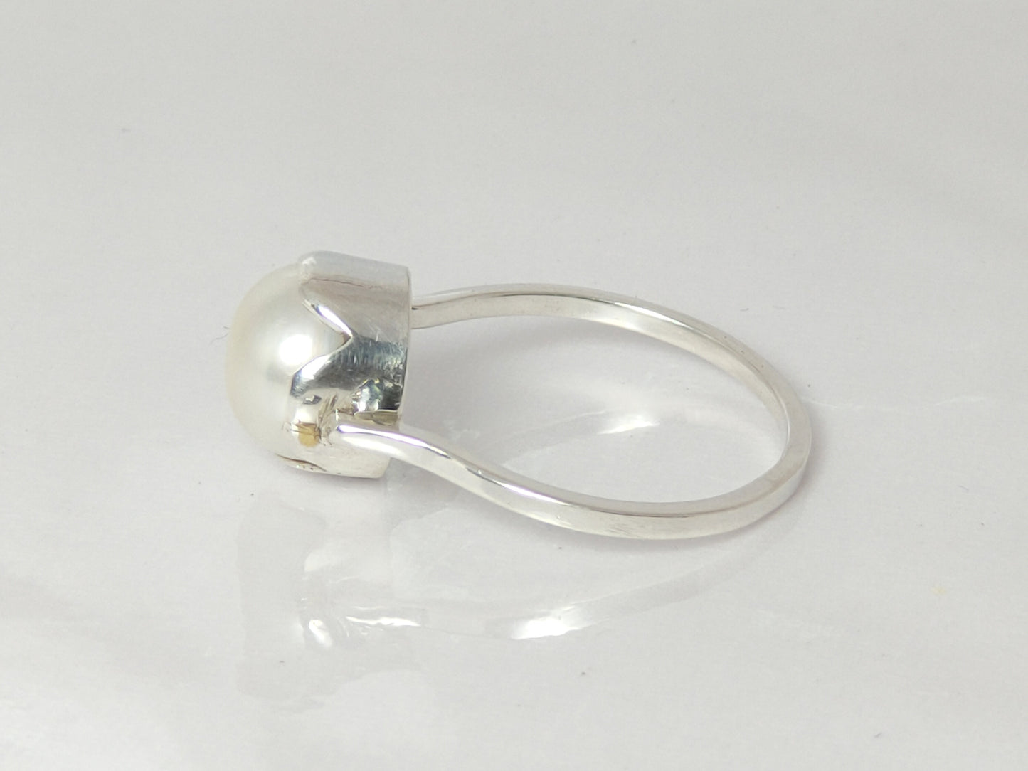 Pearl Ring, Gemstone Ring, Sterling Silver Ring, Handmade Ring, Vintage Jewelry, Unisex Ring, Birthstone Ring, Stone Ring, Anniversary Gift