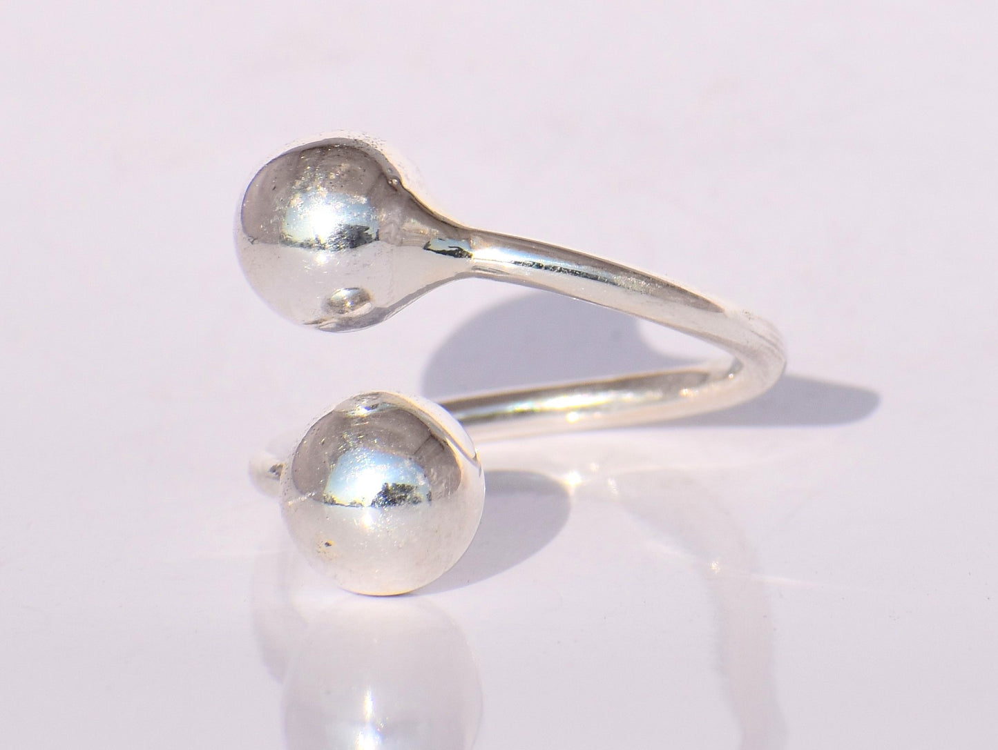 Silver Ball Ring, Double Ball Ring, Twist Ring, Sterling Silver Ring, Handmade balls, Promise Ring, Dainty Ring, Woman Ring, Christmas Gift