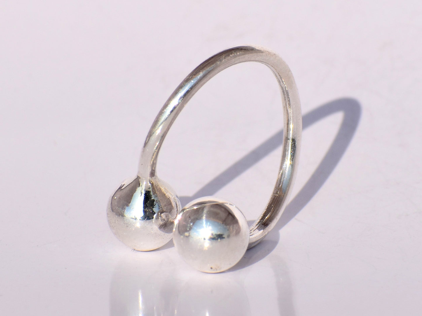 Silver Ball Ring, Double Ball Ring, Twist Ring, Sterling Silver Ring, Handmade balls, Promise Ring, Dainty Ring, Woman Ring, Christmas Gift