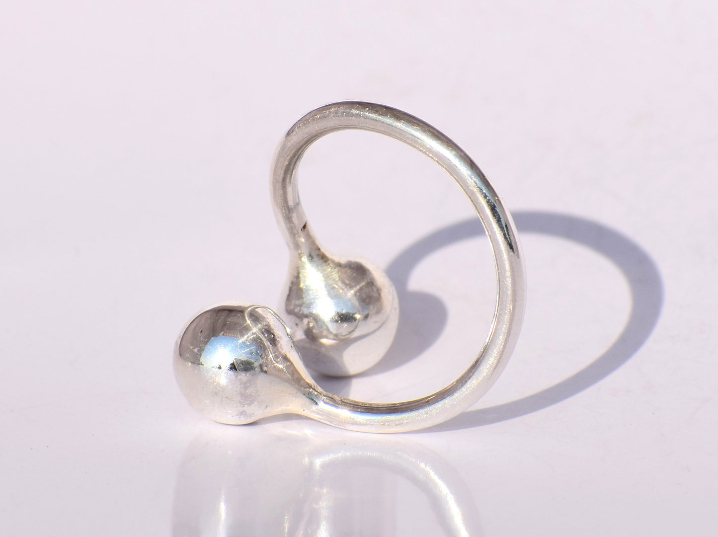 Silver Ball Ring, Double Ball Ring, Twist Ring, Sterling Silver Ring, Handmade balls, Promise Ring, Dainty Ring, Woman Ring, Christmas Gift