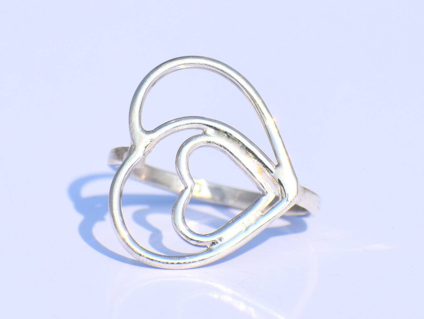 Heart Ring, Silver Heart Ring, Handmade Ring, 925 Silver Ring, Stacking Ring, Promise Ring, Anniversary Gift, Gift For Her, Bohemian Jewelry