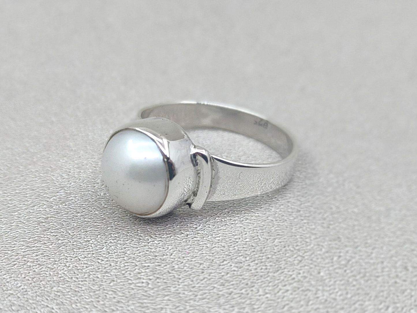 Pearl Ring, Sterling Silver Ring, Simple Ring For Women, Statement Ring, Promise Ring, Class Ring, Handmade Ring, White Stone Ring, Gift