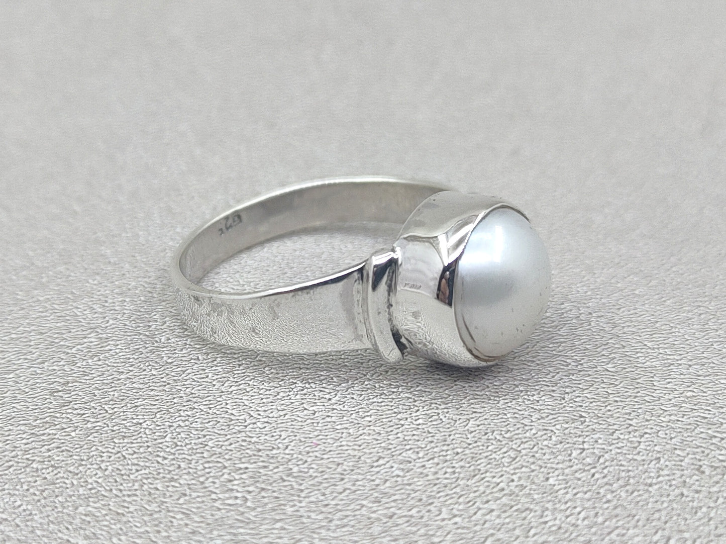 Pearl Ring, Sterling Silver Ring, Simple Ring For Women, Statement Ring, Promise Ring, Class Ring, Handmade Ring, White Stone Ring, Gift