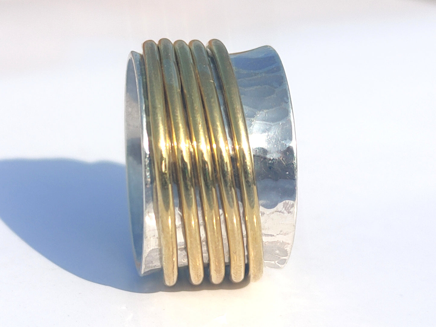 Spinner Ring, Band Ring, Handmade Ring, Hammered Ring, Wide Band Ring, Silver Band, Anniversary Gift, Gift For Her, Fidget Ring, Chunky Ring