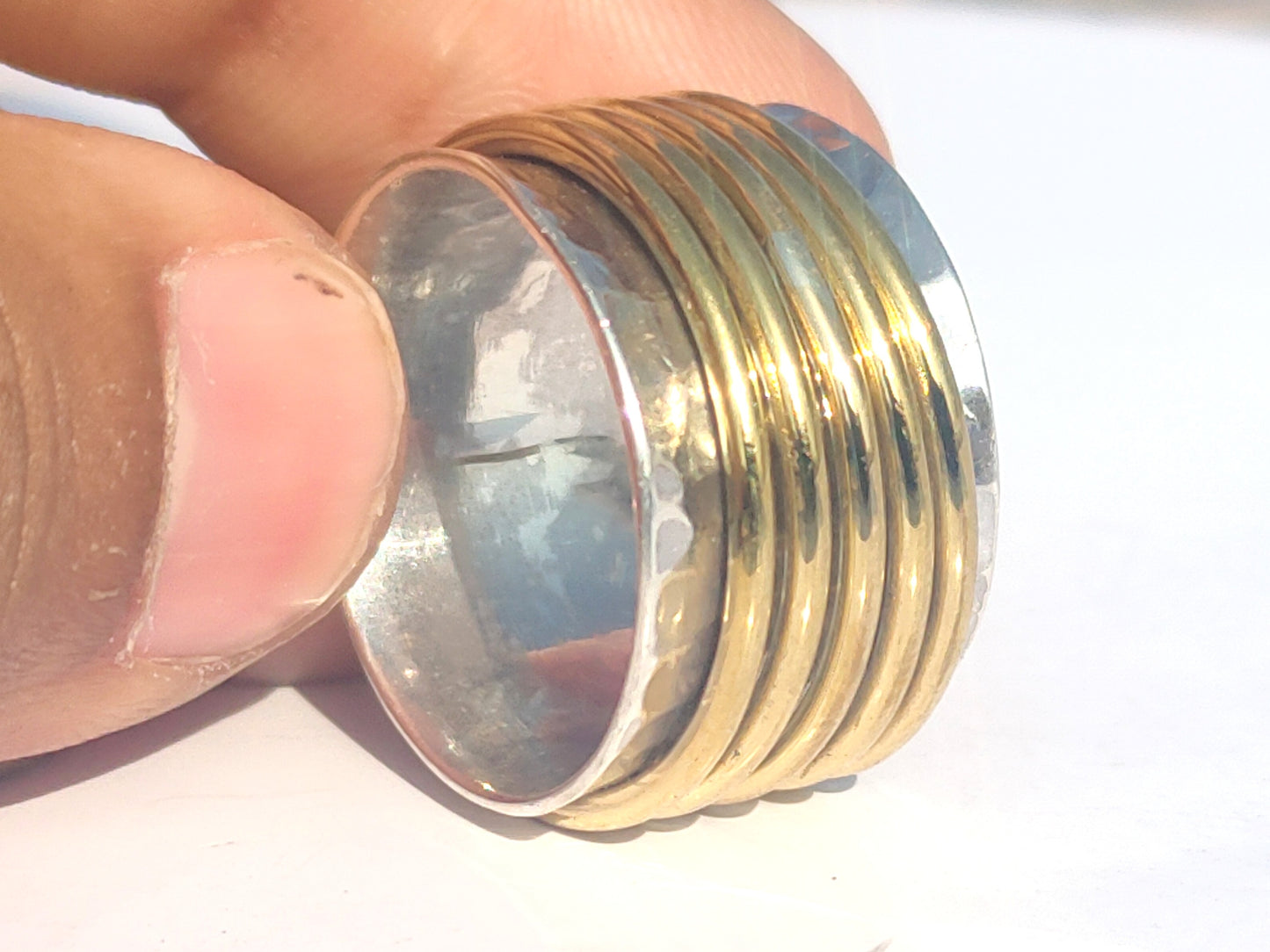 Spinner Ring, Band Ring, Handmade Ring, Hammered Ring, Wide Band Ring, Silver Band, Anniversary Gift, Gift For Her, Fidget Ring, Chunky Ring