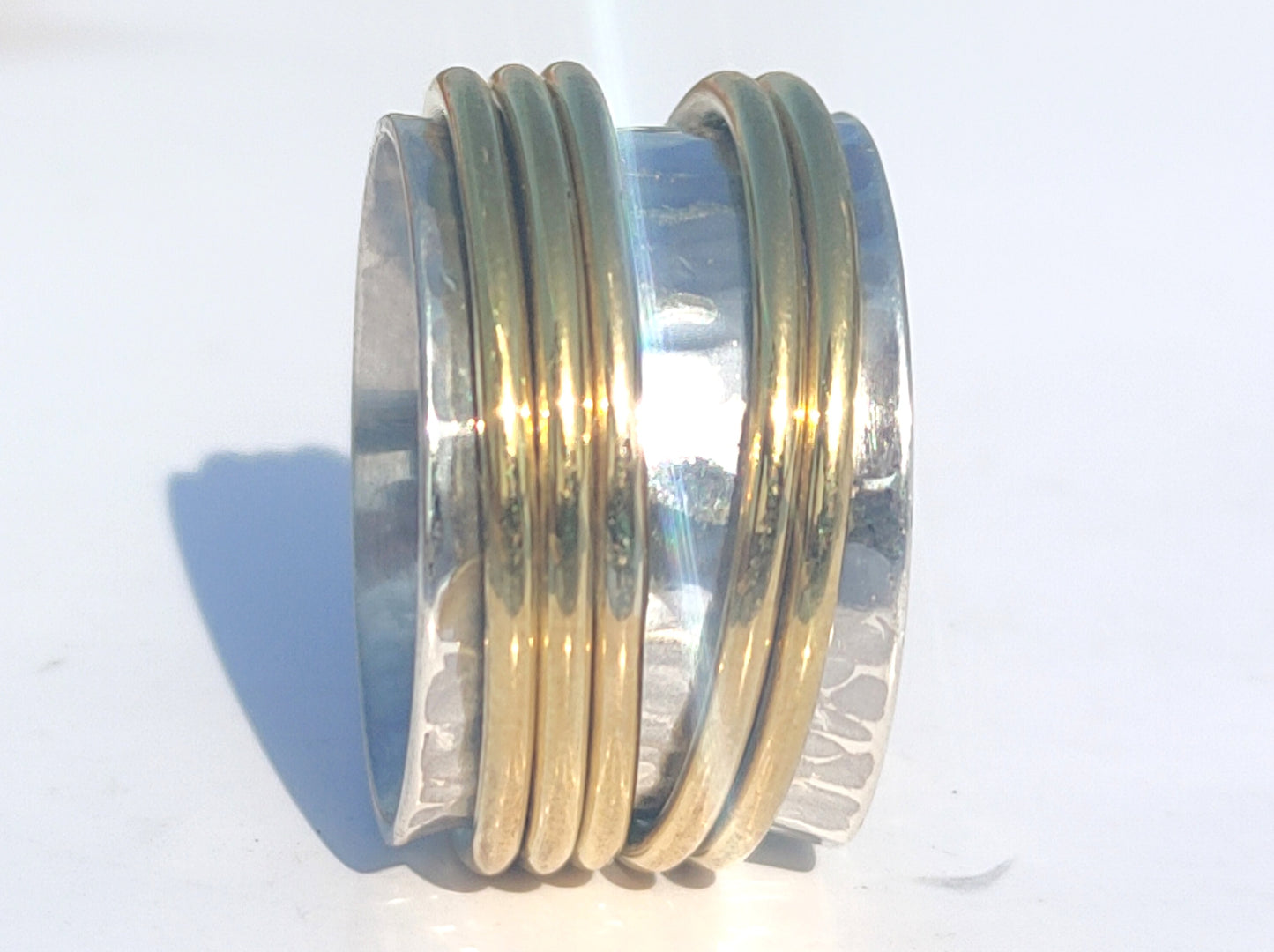 Spinner Ring, Band Ring, Handmade Ring, Hammered Ring, Wide Band Ring, Silver Band, Anniversary Gift, Gift For Her, Fidget Ring, Chunky Ring