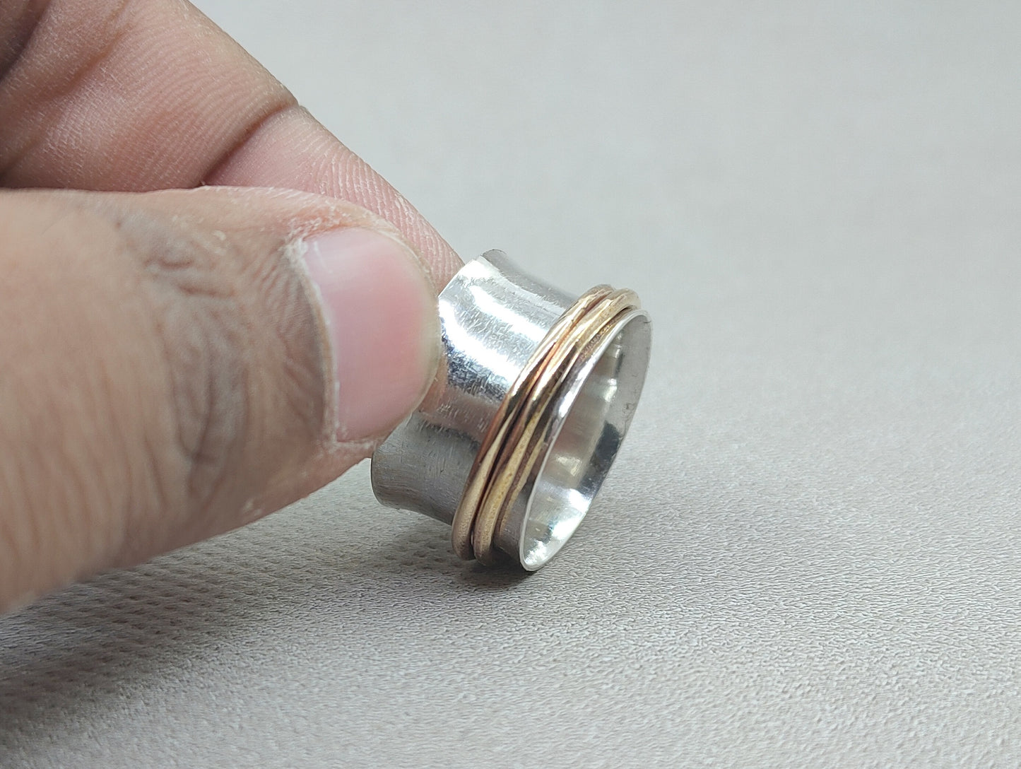 Spinner Ring, Dual Spinner, Meditation Ring, Gypsy Band, Sterling Silver Ring, Handmade Jewelry, Yoga Band, Statement Jewelry, Gift For Her