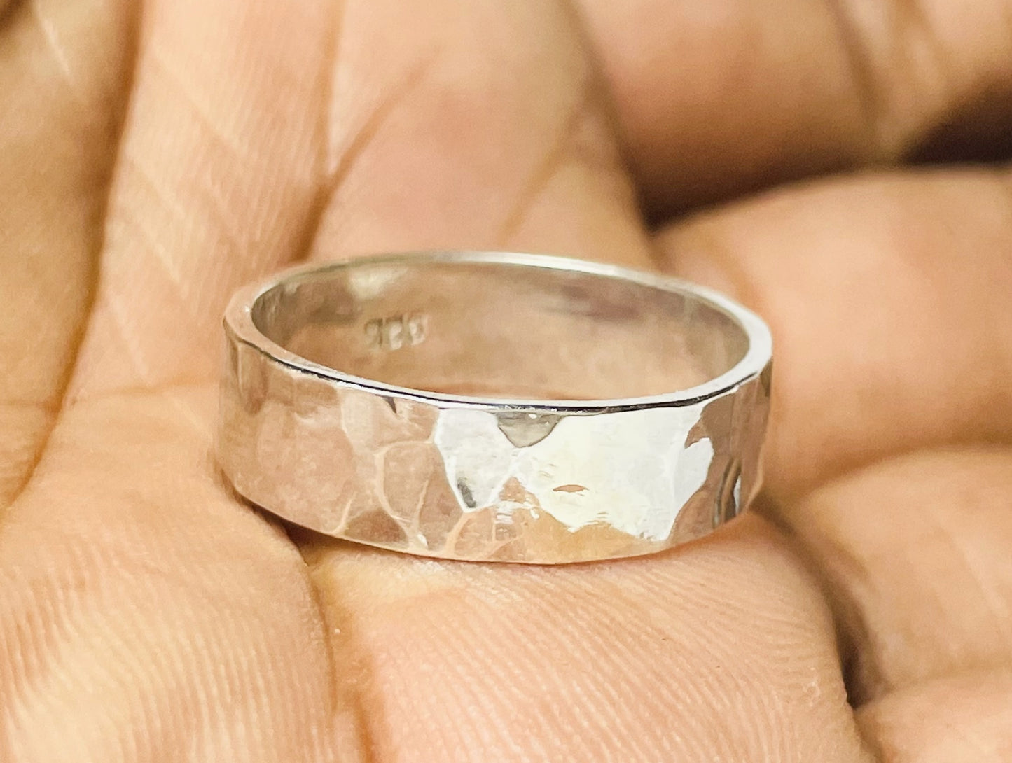 Hammered Ring, Band Ring, 925 Sterling Silver Ring, Handmade Ring, Mens Band Ring, Wedding Ring, Statement Ring, Christmas Gift, Silver Ring