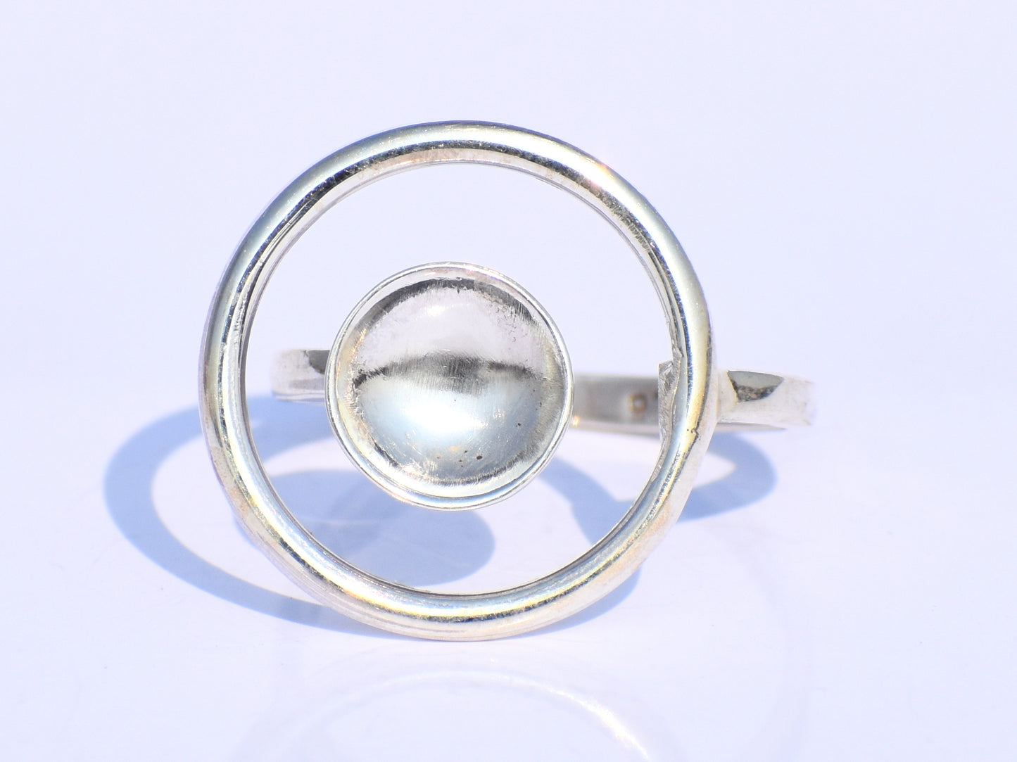 Hollow Circle Ring, Adjustable Ring, Sterling Silver Ring, Handmade Ring, Statement Ring, Boho Ring, Minimalist Ring, Wedding Ring, Gift Her