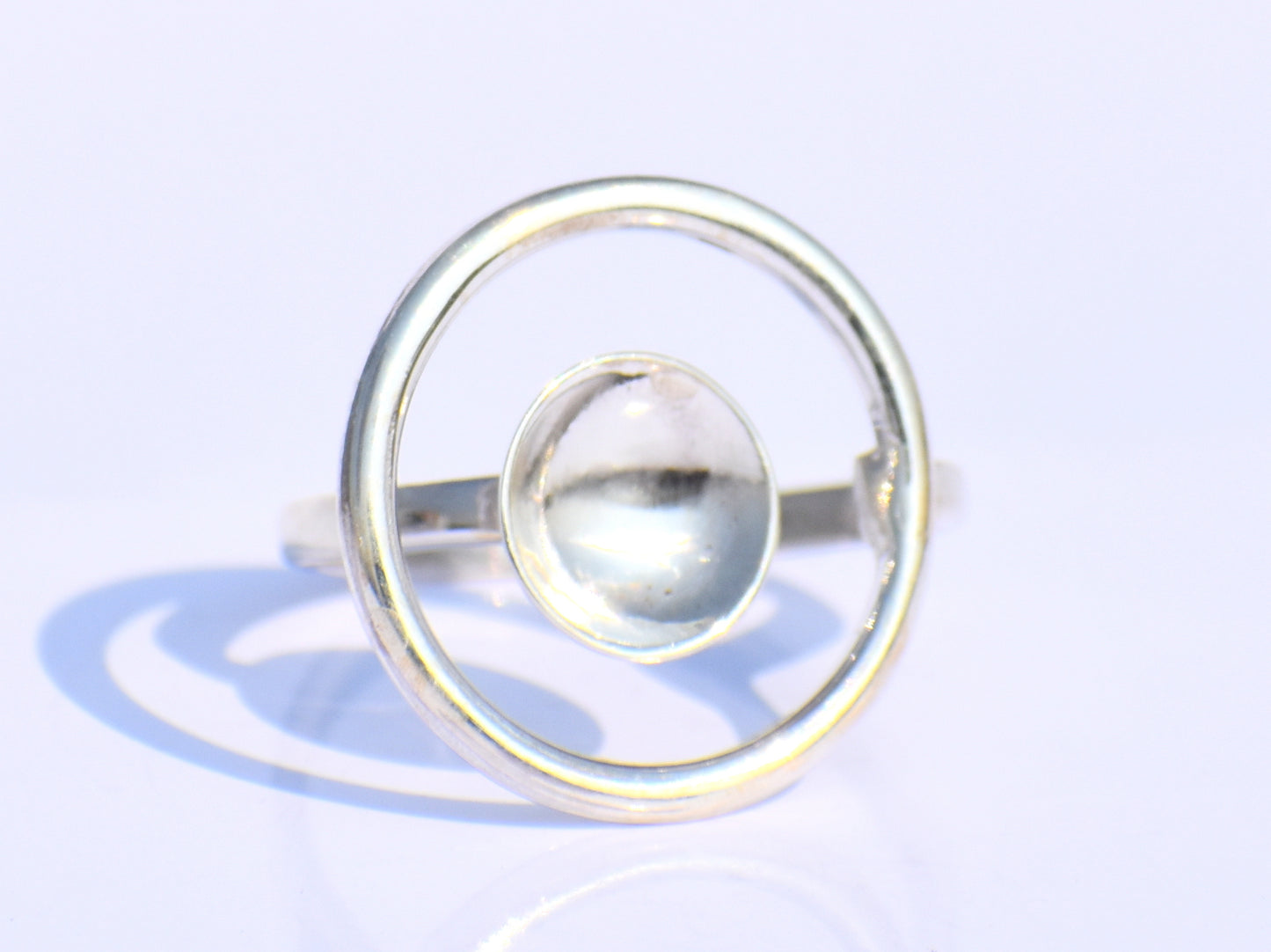 Hollow Circle Ring, Adjustable Ring, Sterling Silver Ring, Handmade Ring, Statement Ring, Boho Ring, Minimalist Ring, Wedding Ring, Gift Her
