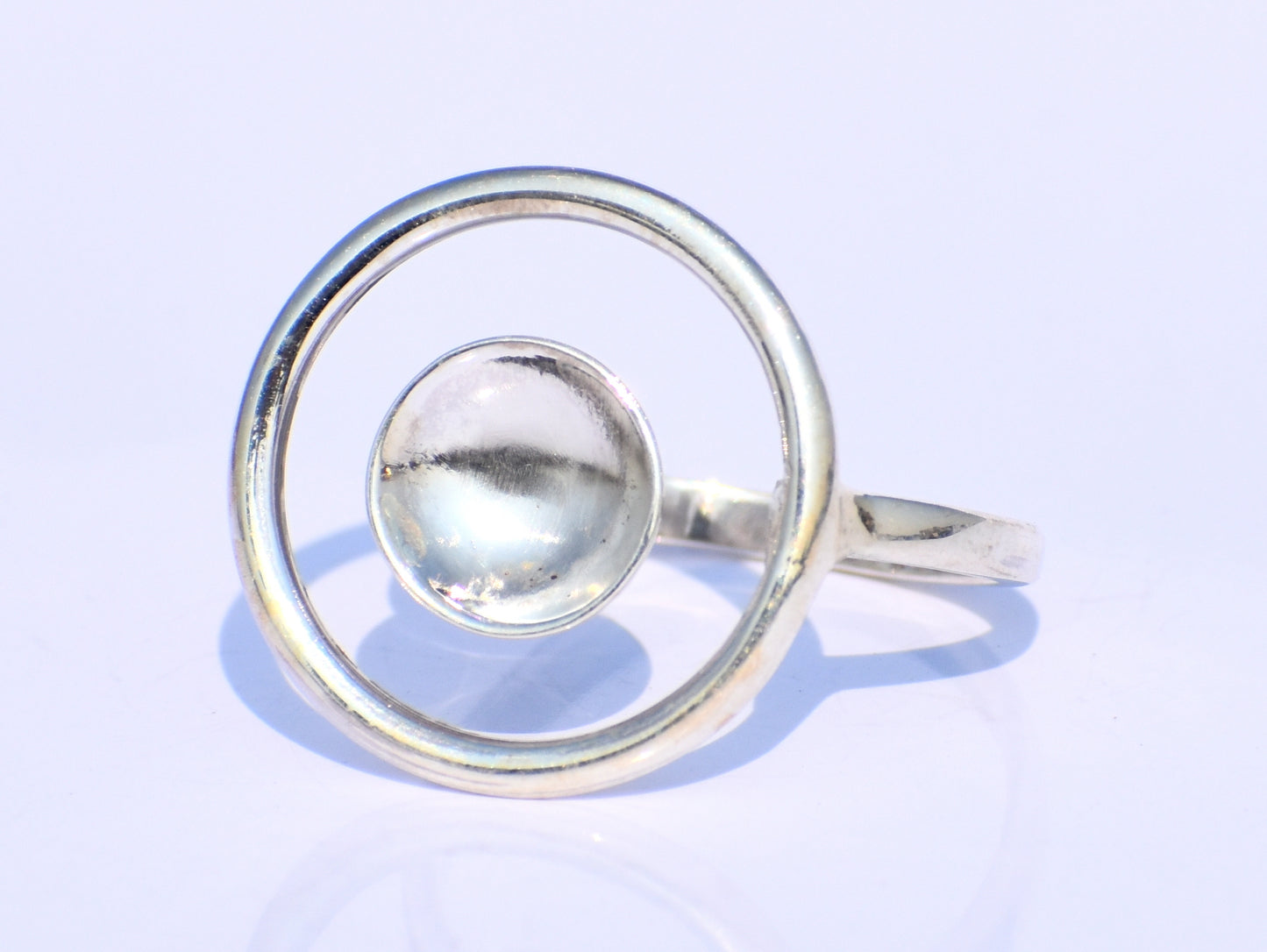 Hollow Circle Ring, Adjustable Ring, Sterling Silver Ring, Handmade Ring, Statement Ring, Boho Ring, Minimalist Ring, Wedding Ring, Gift Her