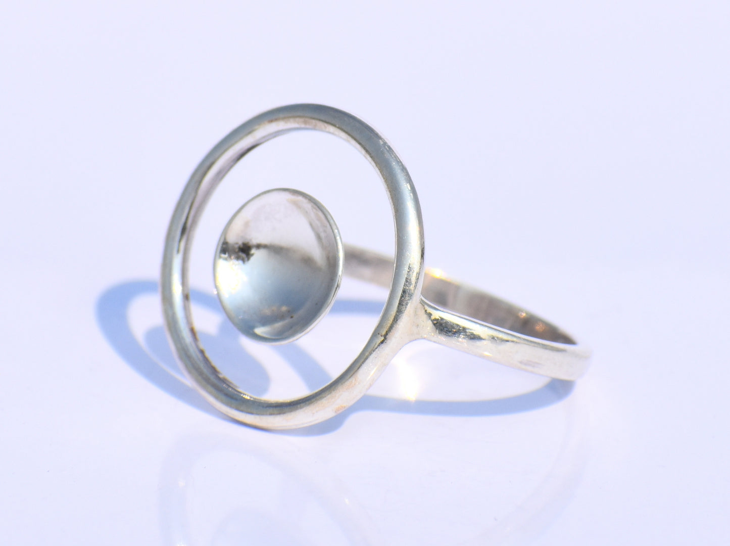 Hollow Circle Ring, Adjustable Ring, Sterling Silver Ring, Handmade Ring, Statement Ring, Boho Ring, Minimalist Ring, Wedding Ring, Gift Her