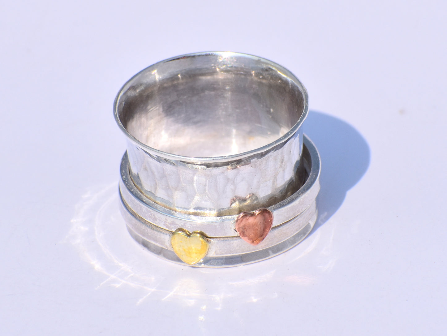 Heart Ring, Spinner Ring, Fidget Ring, Sterling Silver Ring, Ring for Her, Meditation Ring, Spinning Band Ring, Anxiety Ring, Gift For Women