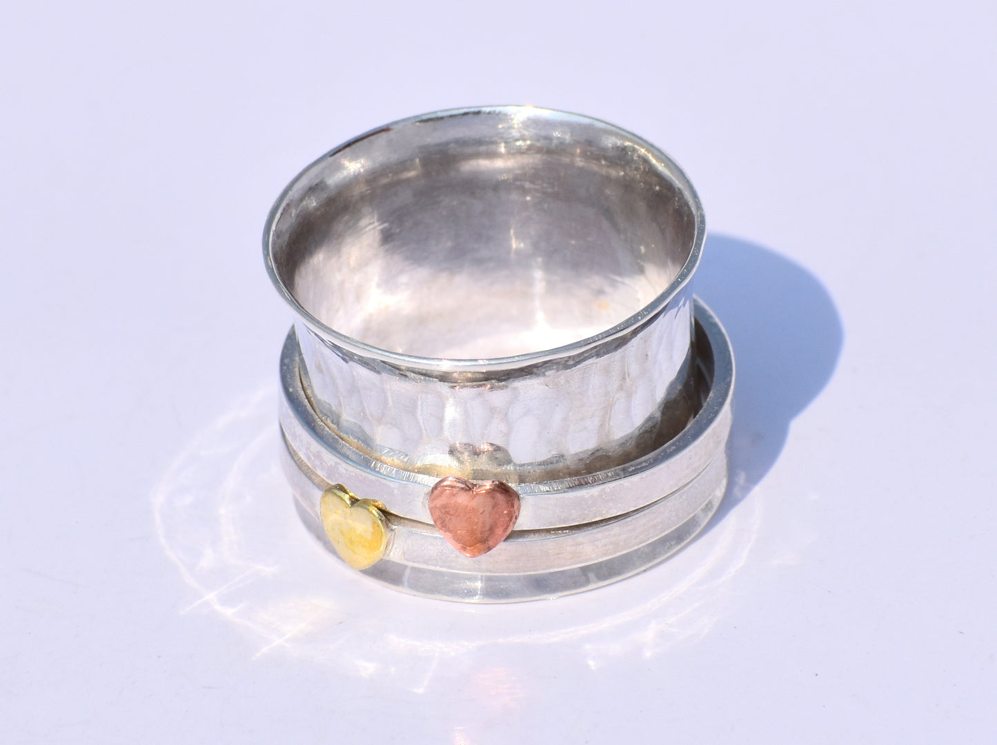 Heart Ring, Spinner Ring, Fidget Ring, Sterling Silver Ring, Ring for Her, Meditation Ring, Spinning Band Ring, Anxiety Ring, Gift For Women