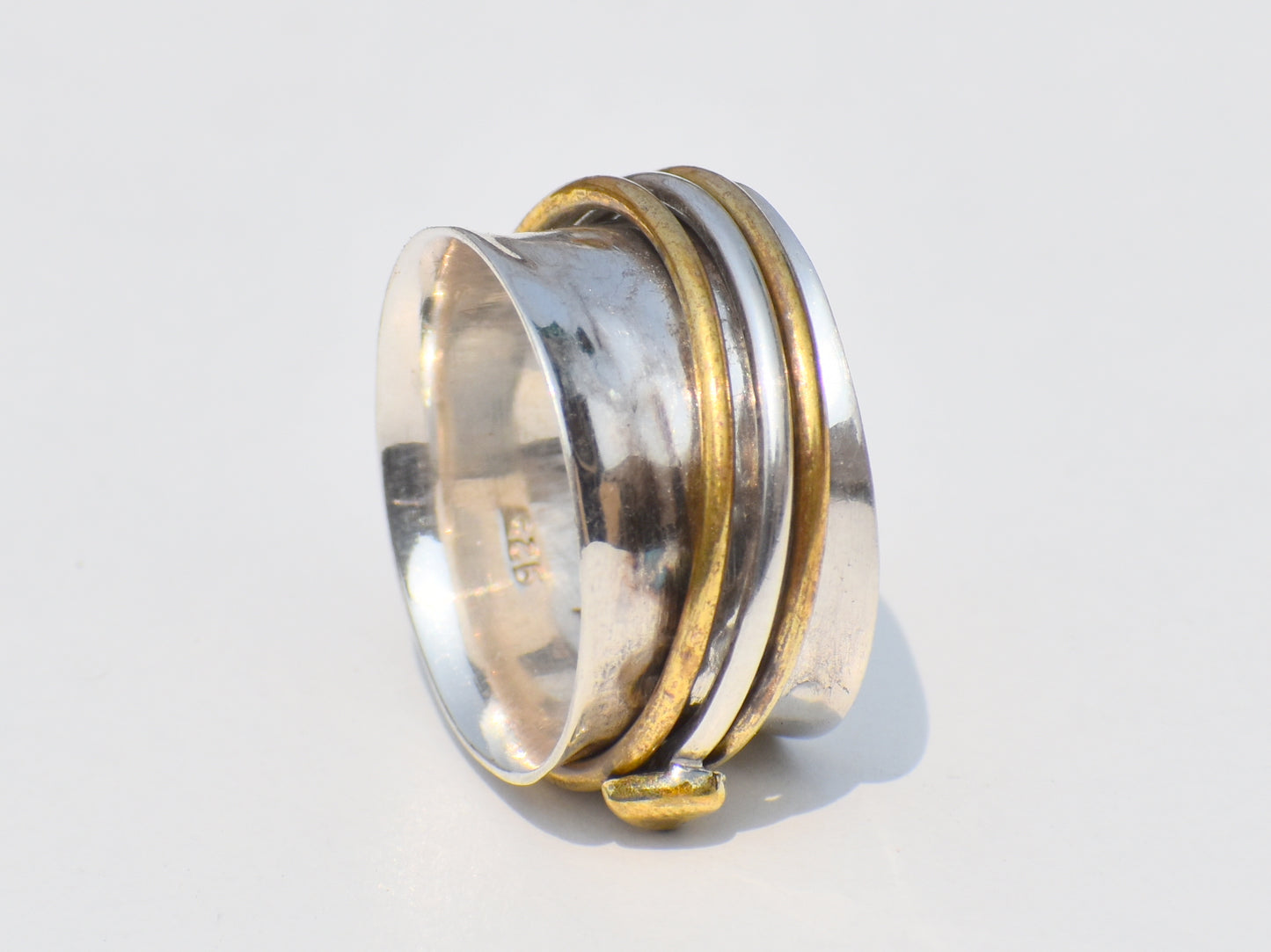 Spinner Ring, Sterling Silver Ring, Meditation Ring, Anxiety Ring, Thumb Ring, Band Ring, Brass Ring, Handmade Ring, Statement Ring, Ring