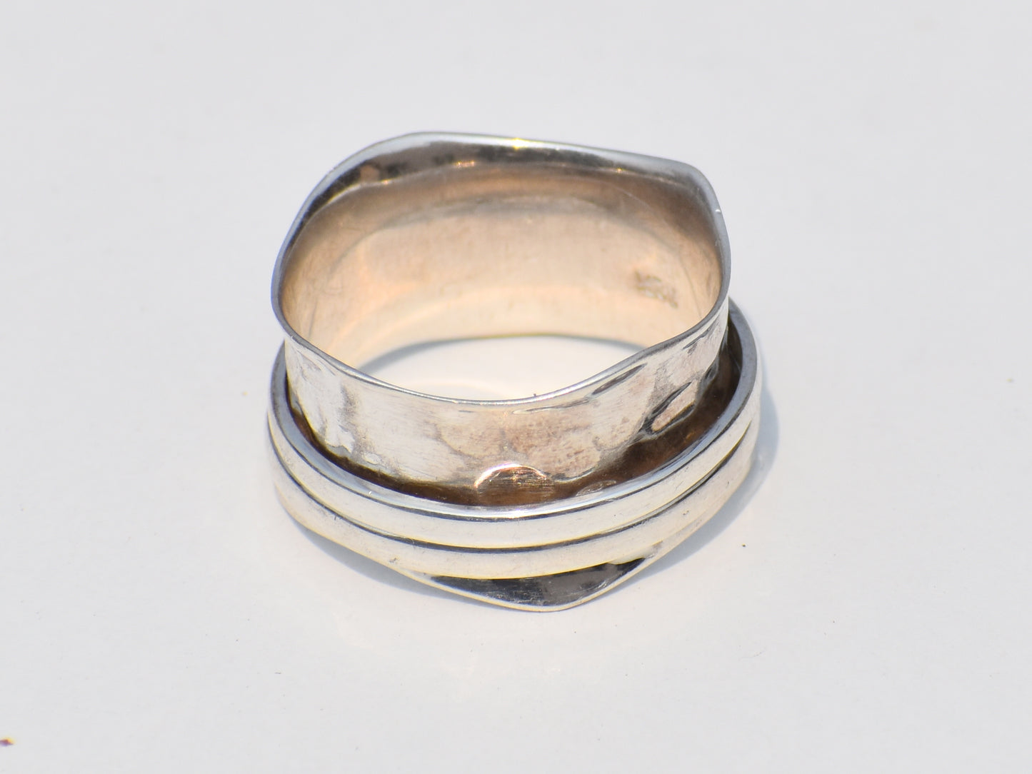 Spinner Ring, Sterling Silver Ring, Handmade Jewelry, Boho Chunky Ring, Wide Band Fidget Ring, Meditation Ring, Silver Ring for Men Women