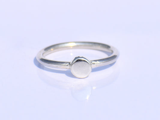 Silver Moon Ring, Silver Circle Ring, 925 Sterling Silver Ring, Handmade Ring, Unisex Ring, Stacking Ring, Silver Dainty Ring, Gift For Her
