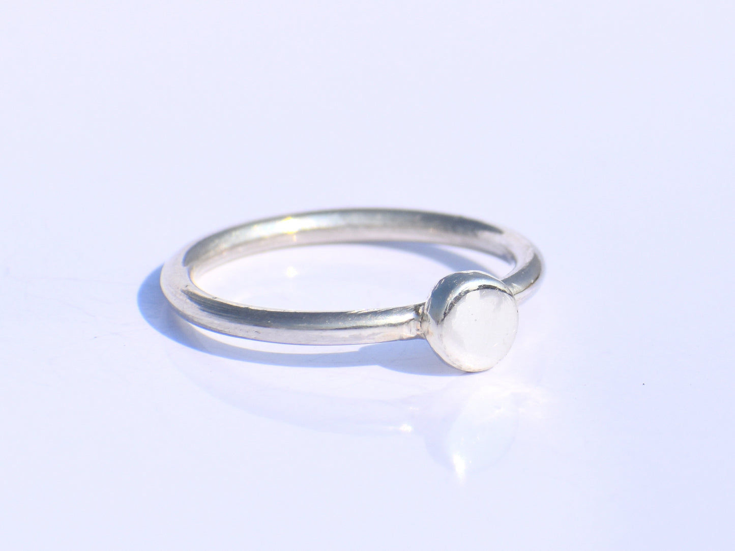 Silver Moon Ring, Silver Circle Ring, 925 Sterling Silver Ring, Handmade Ring, Unisex Ring, Stacking Ring, Silver Dainty Ring, Gift For Her