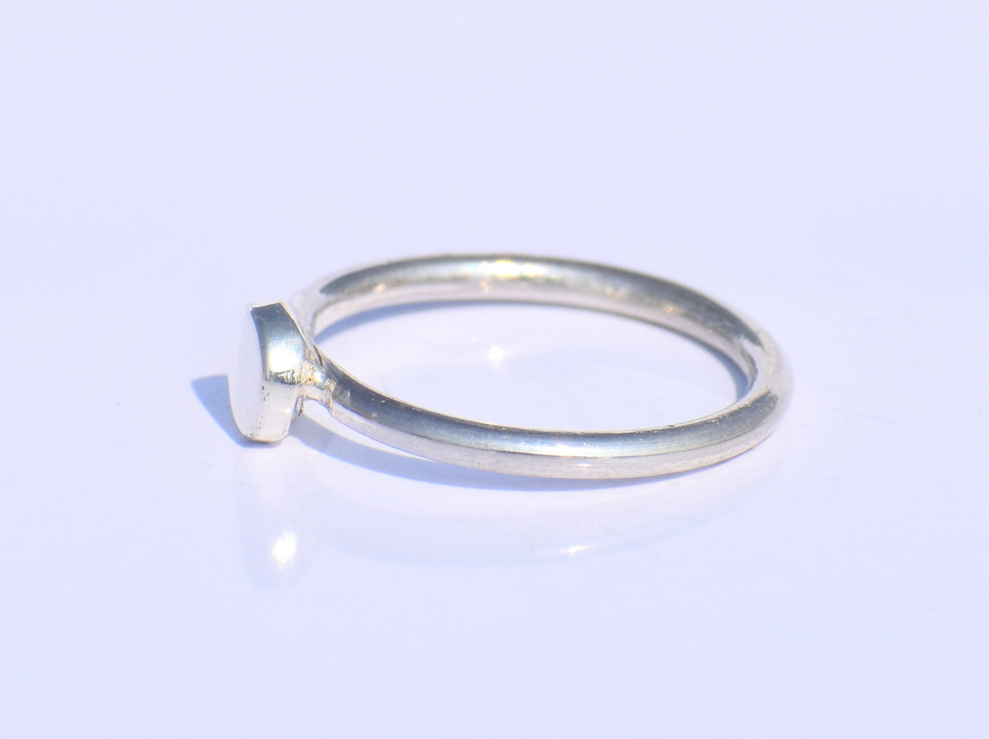 Silver Moon Ring, Silver Circle Ring, 925 Sterling Silver Ring, Handmade Ring, Unisex Ring, Stacking Ring, Silver Dainty Ring, Gift For Her