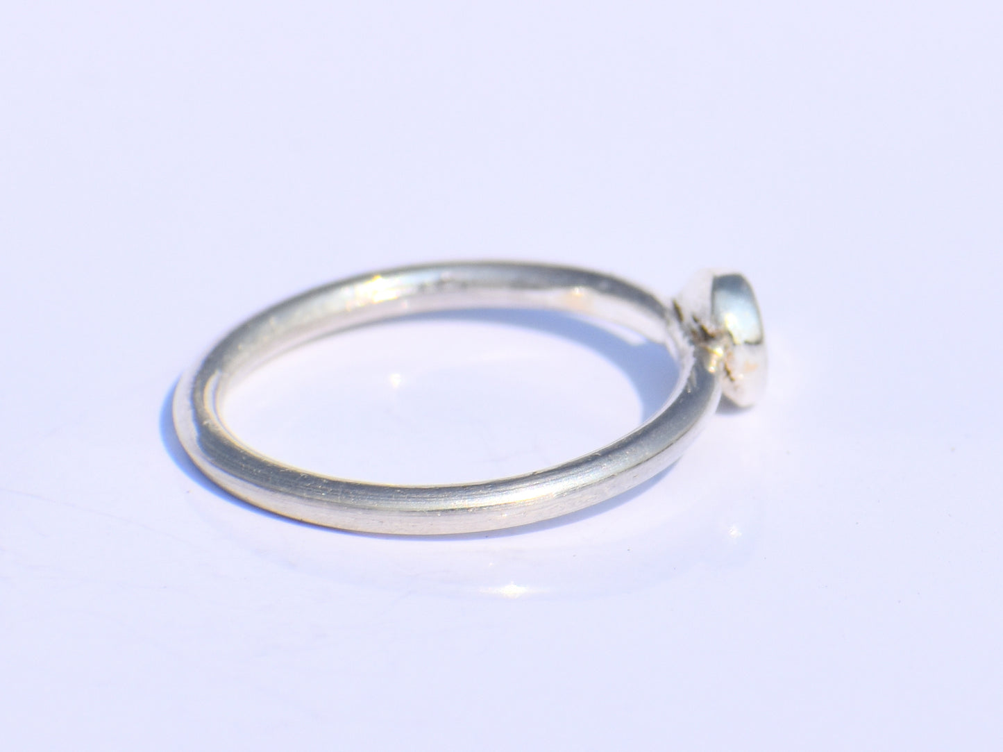 Silver Moon Ring, Silver Circle Ring, 925 Sterling Silver Ring, Handmade Ring, Unisex Ring, Stacking Ring, Silver Dainty Ring, Gift For Her