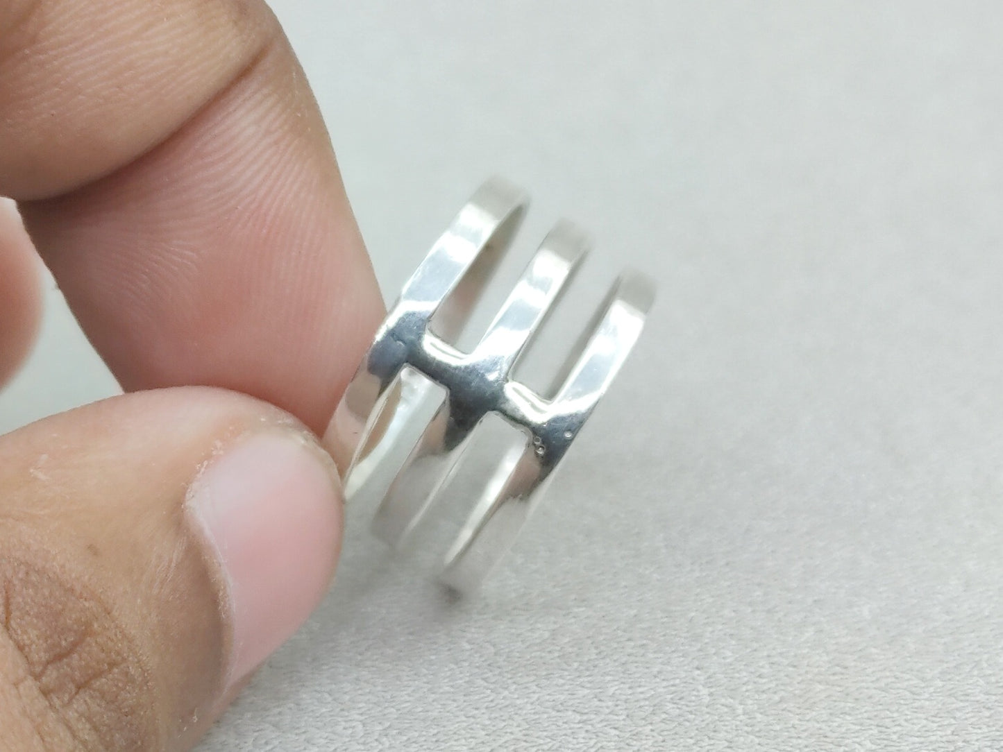 Silver Band Ring, 925 Sterling Silver Ring, Triple Ring, Wide Ring, Jewelry For Women, Bohemian Ring, Custom Size, Propose Gift For Men
