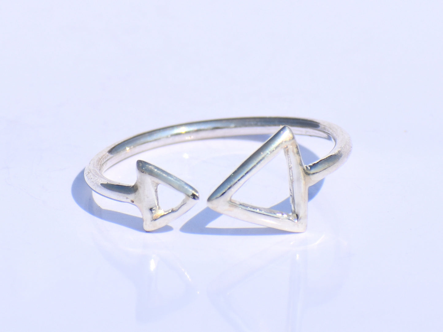Double Triangle Ring, Hollow Triangle, Minimalist Jewelry, Silver Jewelry, Handmade Jewelry, Wedding Jewelry, Geometric Ring, Gift For Her