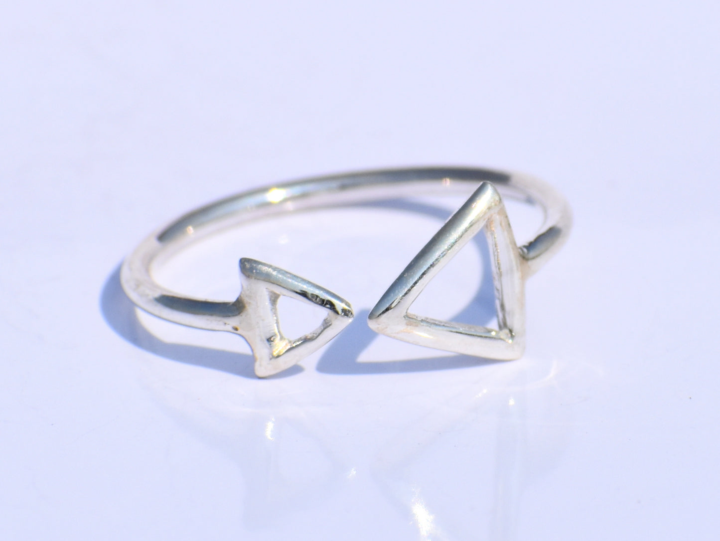 Double Triangle Ring, Hollow Triangle, Minimalist Jewelry, Silver Jewelry, Handmade Jewelry, Wedding Jewelry, Geometric Ring, Gift For Her