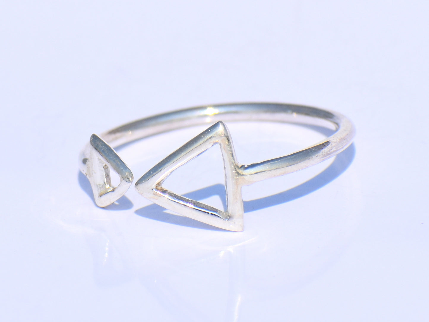 Double Triangle Ring, Hollow Triangle, Minimalist Jewelry, Silver Jewelry, Handmade Jewelry, Wedding Jewelry, Geometric Ring, Gift For Her