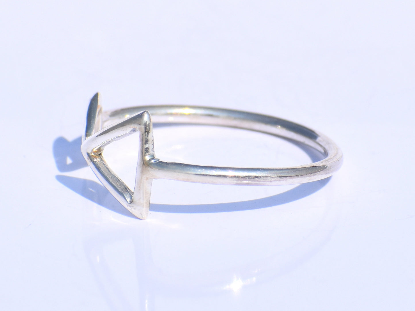 Double Triangle Ring, Hollow Triangle, Minimalist Jewelry, Silver Jewelry, Handmade Jewelry, Wedding Jewelry, Geometric Ring, Gift For Her