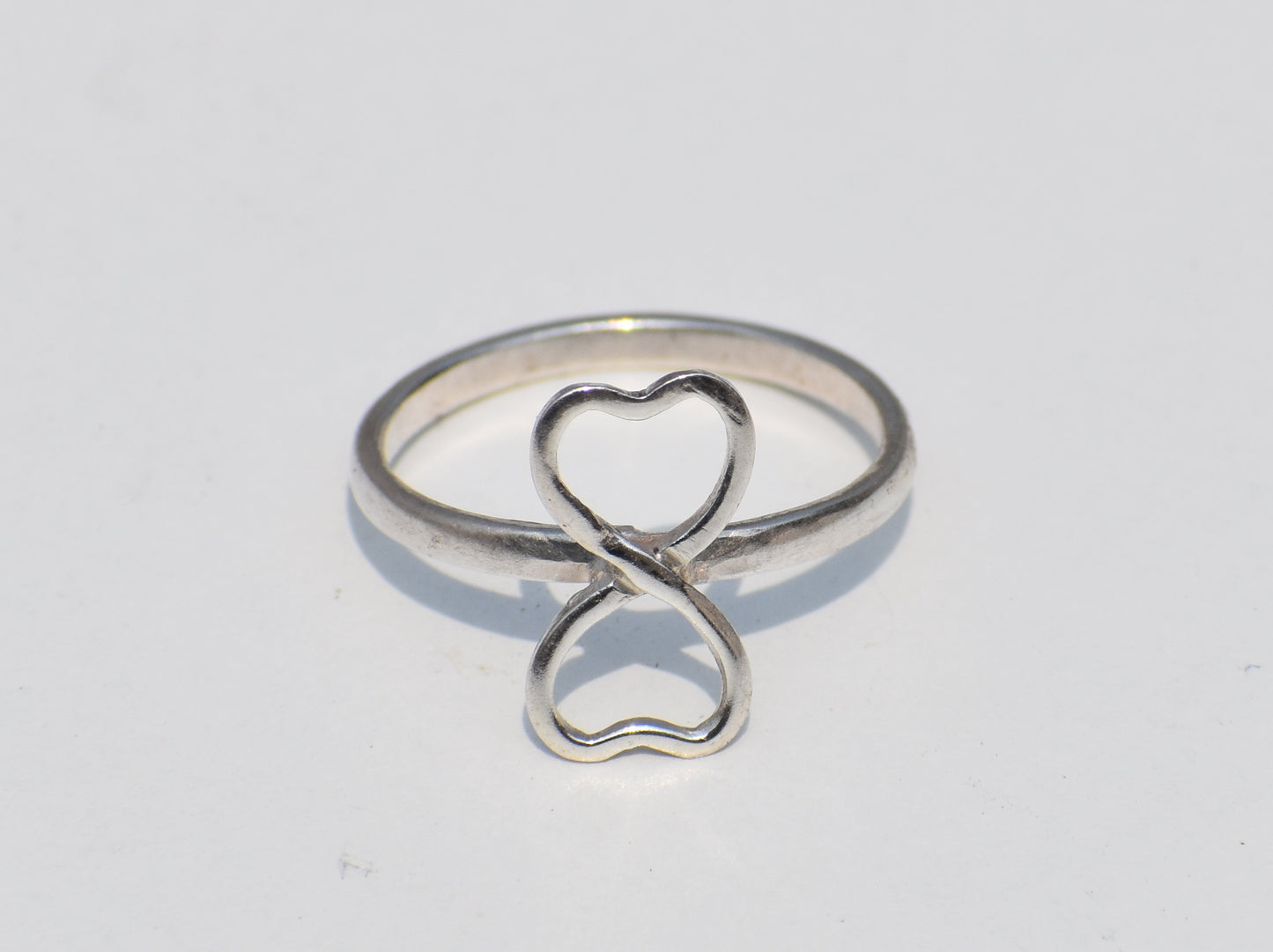 Infinity Heart Ring, Double Heart Ring, Sterling Silver Ring, Statement Jewelry, Handmade Jewelry, Dainty Ring, Ring For Her, Stacking Ring