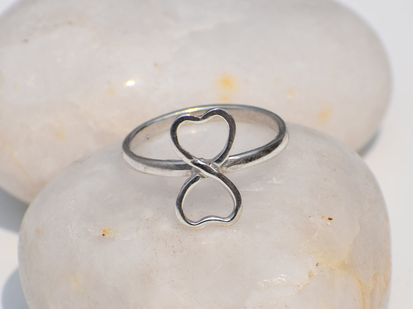 Infinity Heart Ring, Double Heart Ring, Sterling Silver Ring, Statement Jewelry, Handmade Jewelry, Dainty Ring, Ring For Her, Stacking Ring