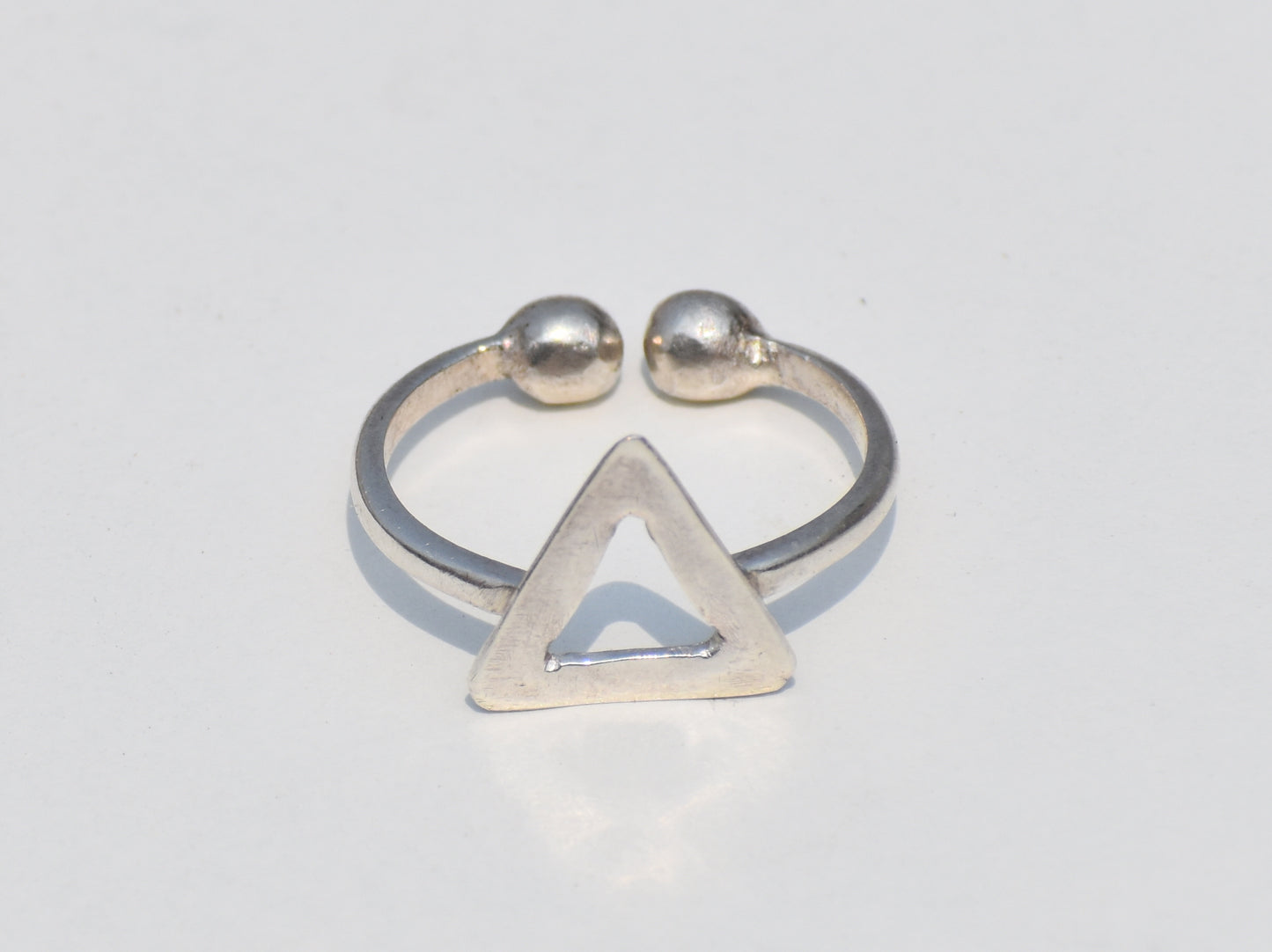 Hollow Triangle Ring, Adjustable Ring, Sterling Silver Ring, Dainty Ring, Boho Ring, Stacking Ring, Duzy Ring, Personalized Ring, Plain Ring