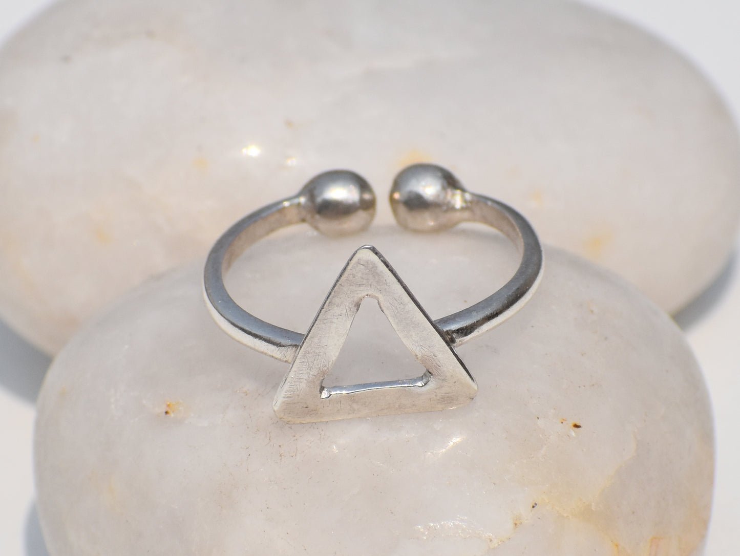Hollow Triangle Ring, Adjustable Ring, Sterling Silver Ring, Dainty Ring, Boho Ring, Stacking Ring, Duzy Ring, Personalized Ring, Plain Ring