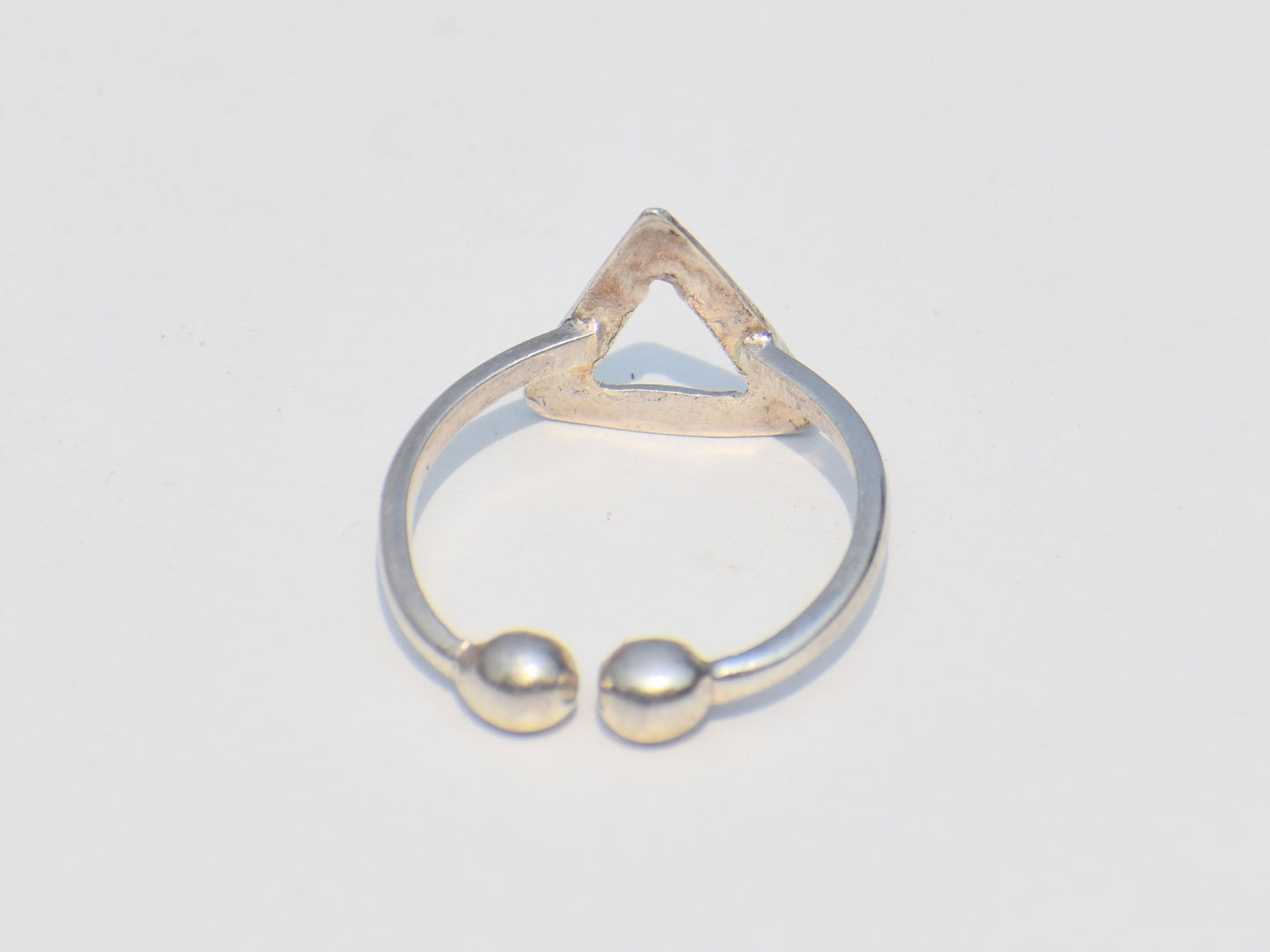 Hollow Triangle Ring, Adjustable Ring, Sterling Silver Ring, Dainty Ring, Boho Ring, Stacking Ring, Duzy Ring, Personalized Ring, Plain Ring