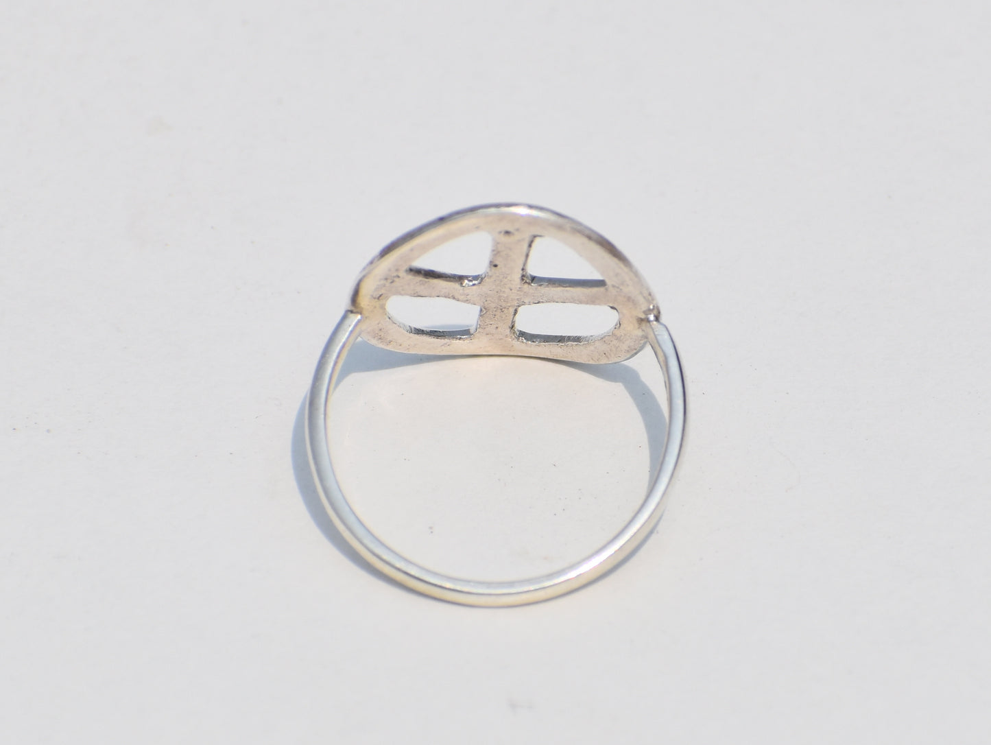 Peace Ring, Symbol Ring, Handmade Ring, Silver Ring, Stackable Ring, Girls Ring, Women Casual Ring, Meditation Ring, Greek Ring, Rustic Ring