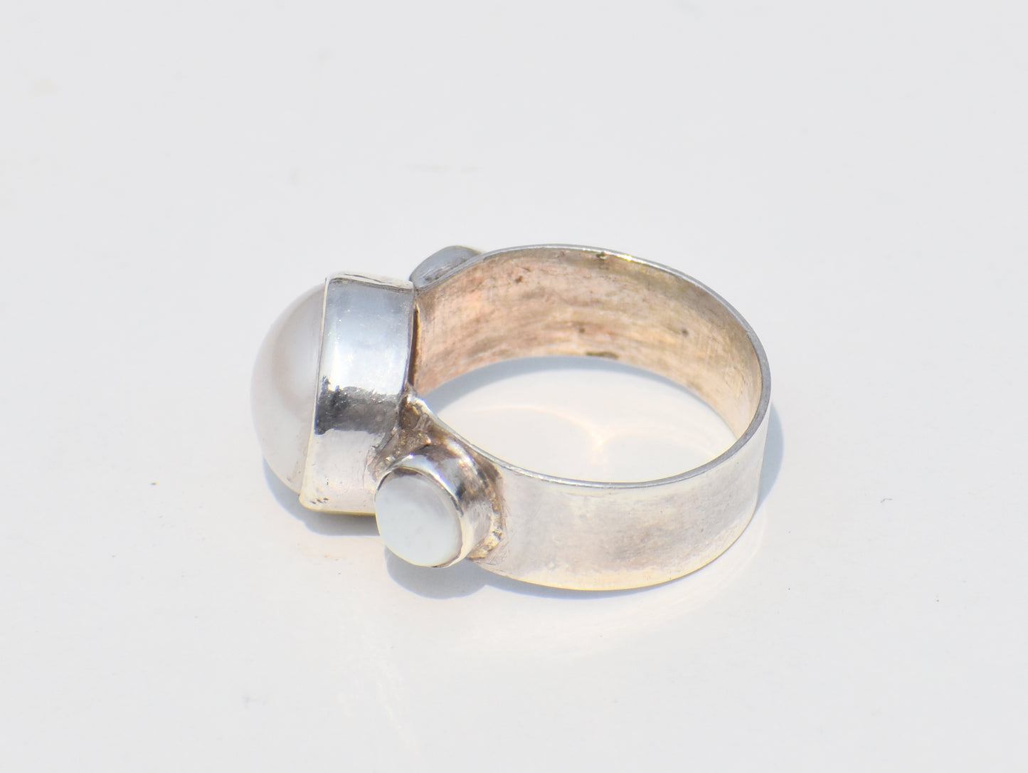 Pearl Ring, White Stone Ring, Gemstone Ring, Sterling Silver Ring, Birthstone Ring for Mom, Bestfriend Gift, Anniversary Gift, Gift For Her
