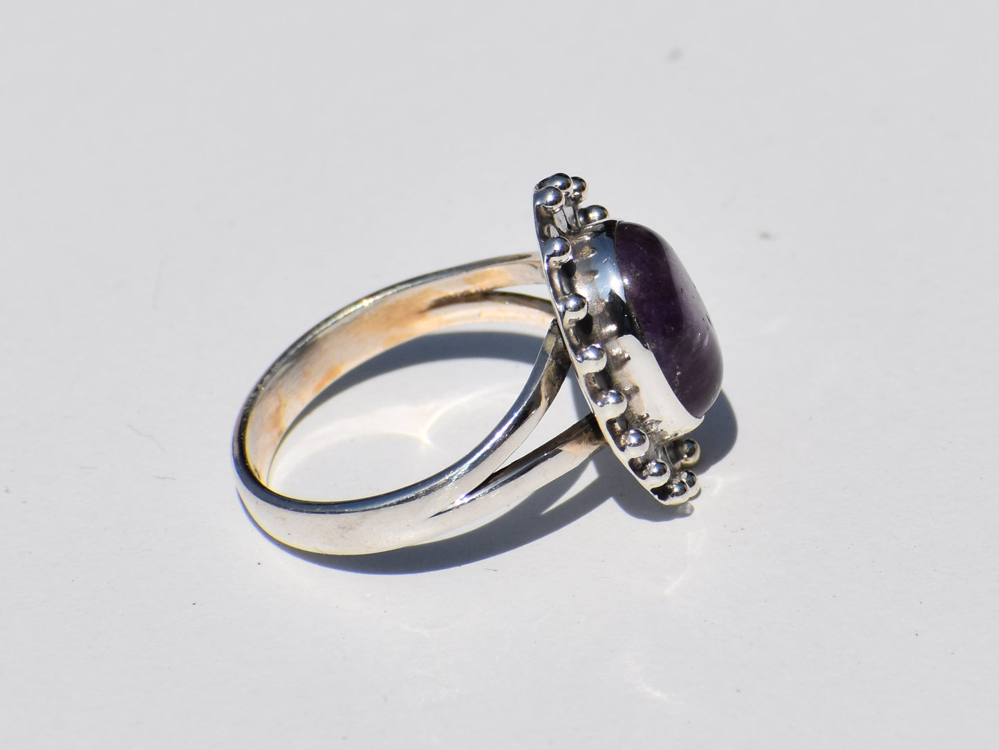 Amethyst Ring, 925 Sterling Silver Ring, Natural Amethyst Gemstone, Purple Gemstone, Oval Stone Ring, February Birthstone, Statement Ring